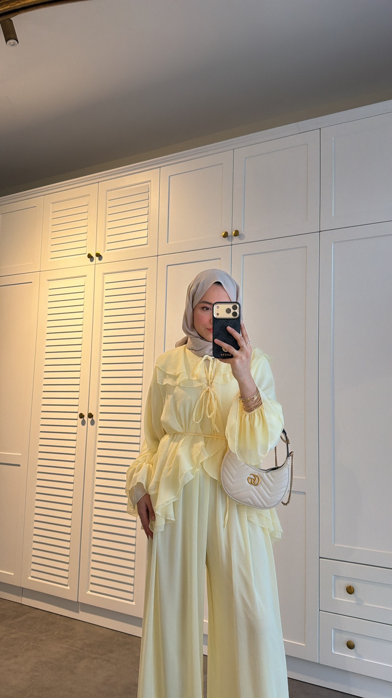 Şifon Pantolonlu Takım Butter Yellow