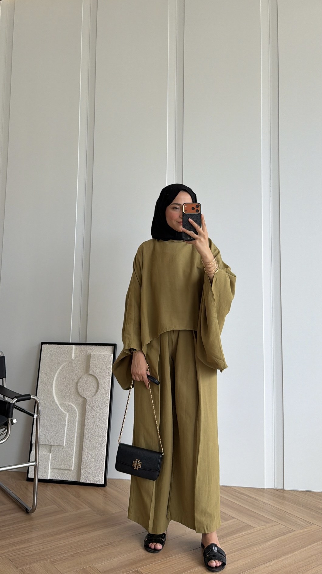 Alen Asimetrik Pantolonlu Takım Olive
