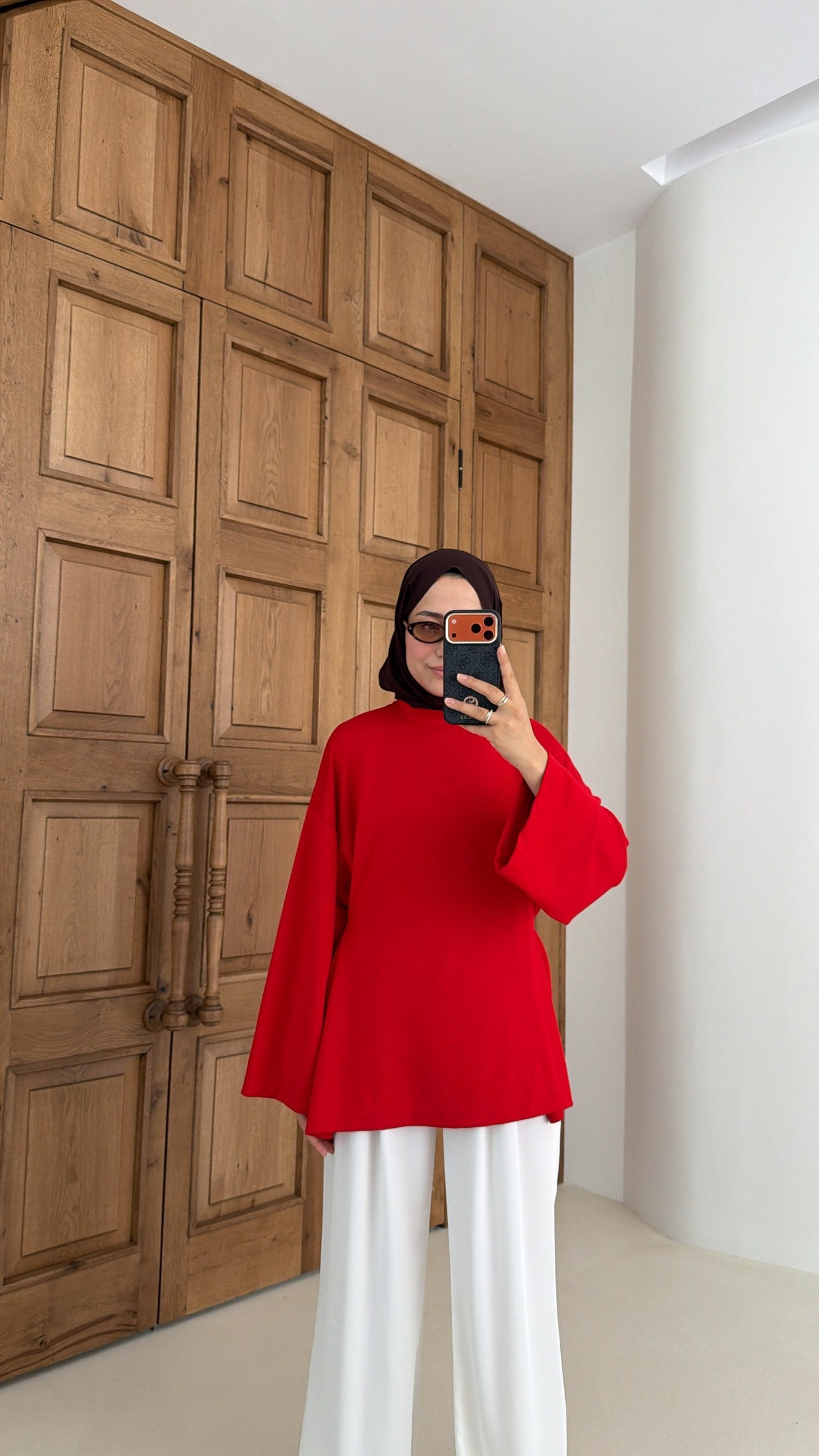 Alin Bağlamalı Tunik Kırmızı 