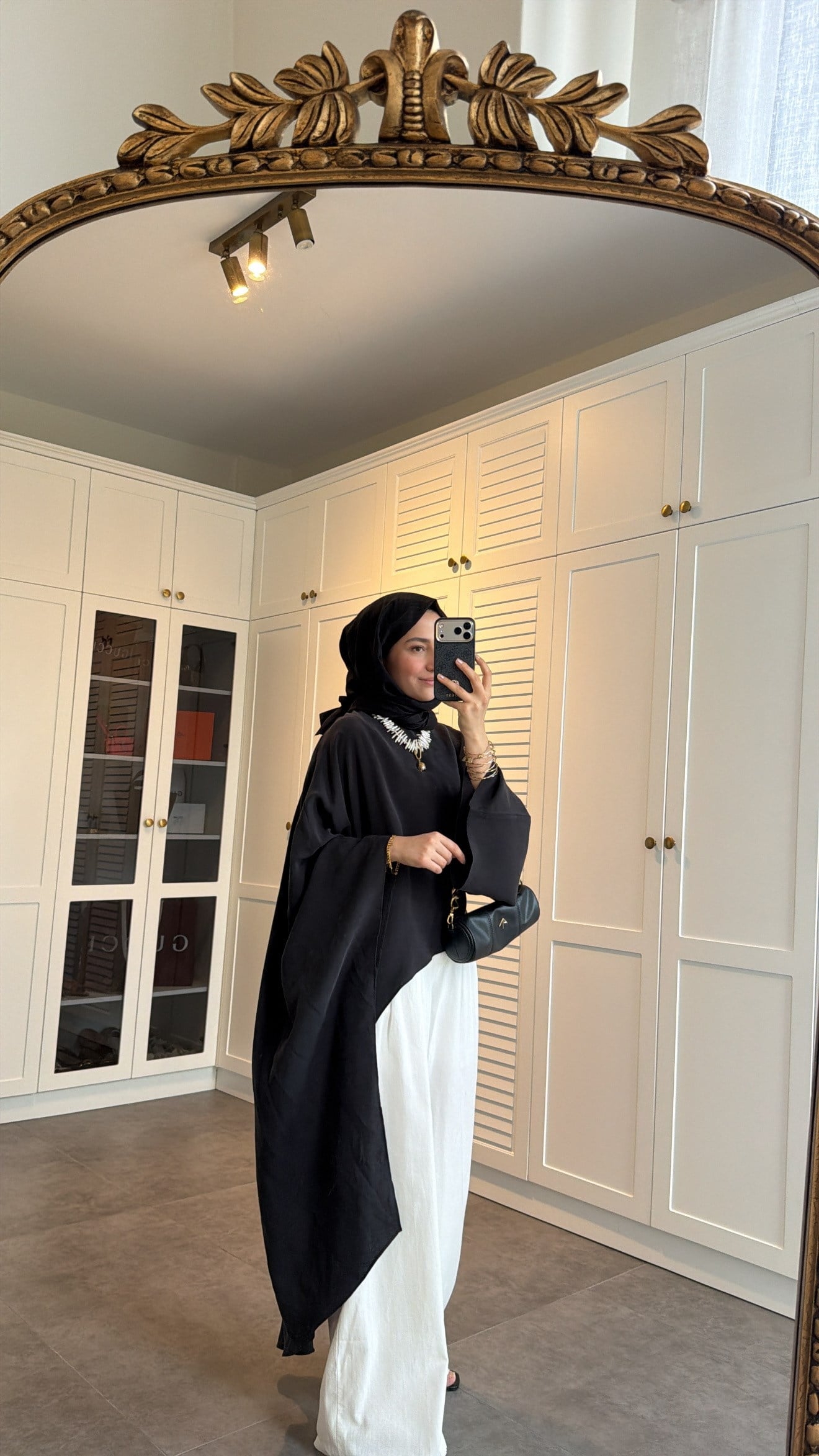 Arabik Asimetrik Üst Siyah