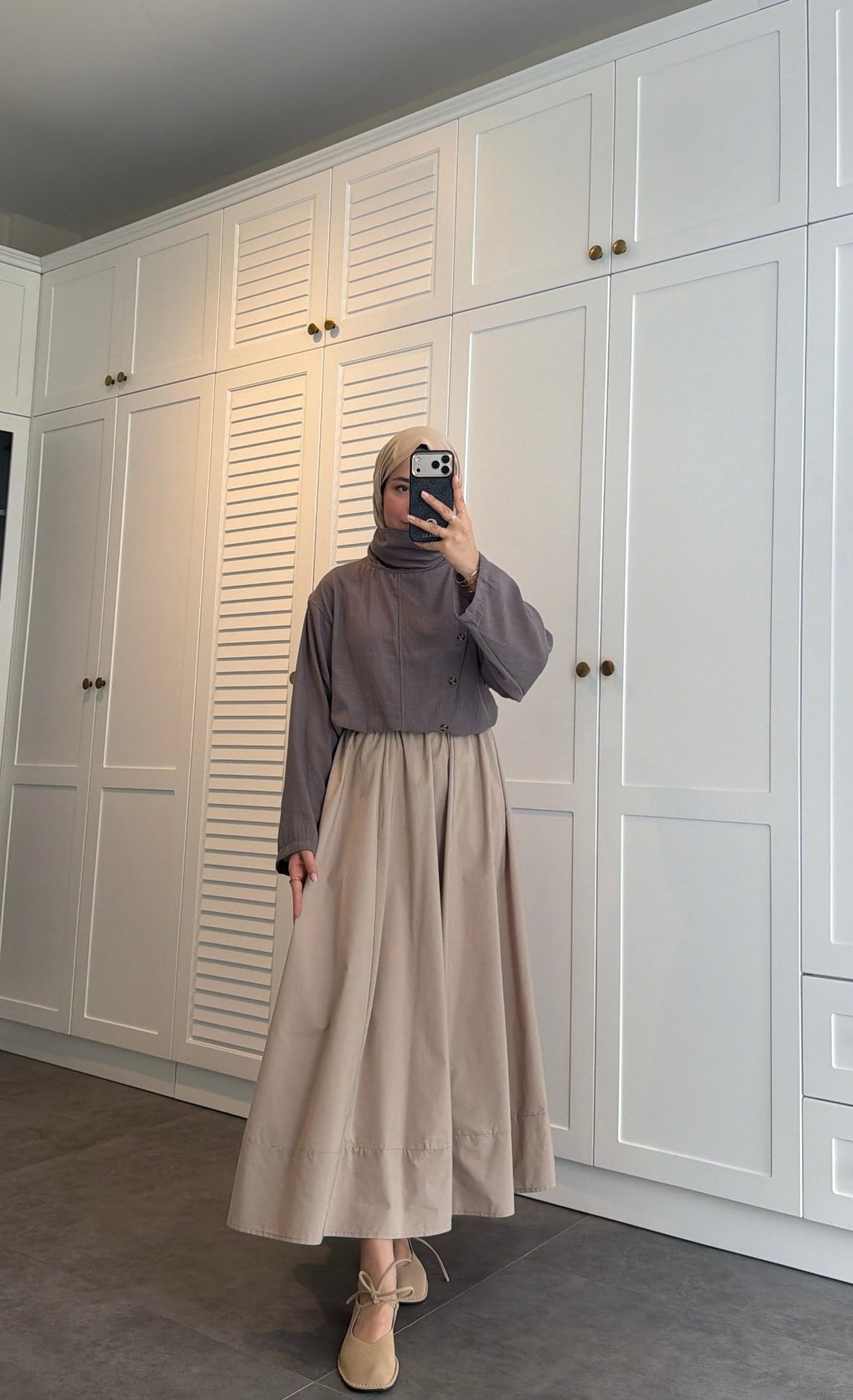 Beli Lastikli Poplin Etek 