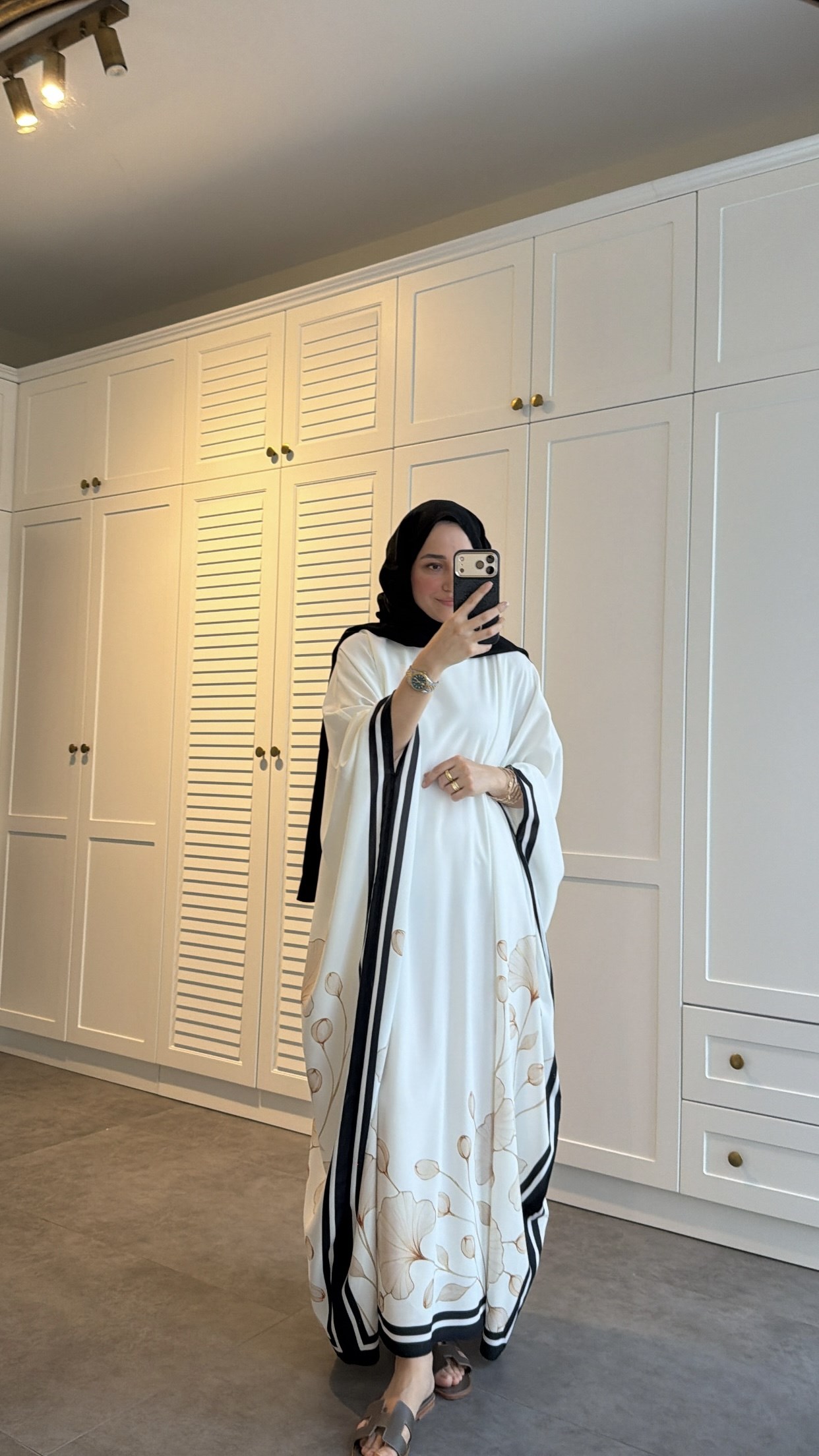 Çiçekli Kaftan Elbise 