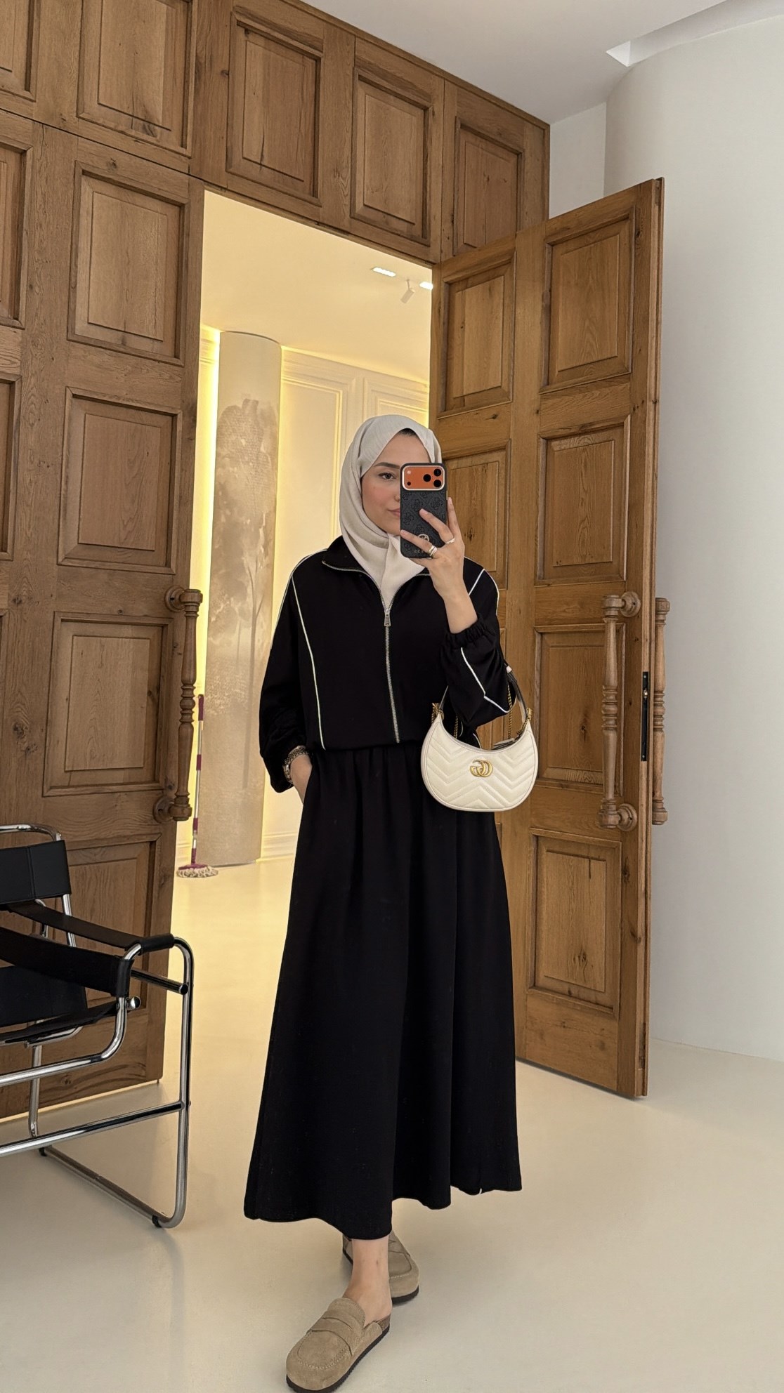 Çizgi Detay  Oysh Etekli Takım  Siyah