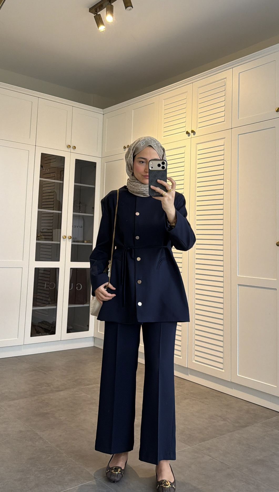 Düğme Detaylı Pantolon Takım Lacivert 