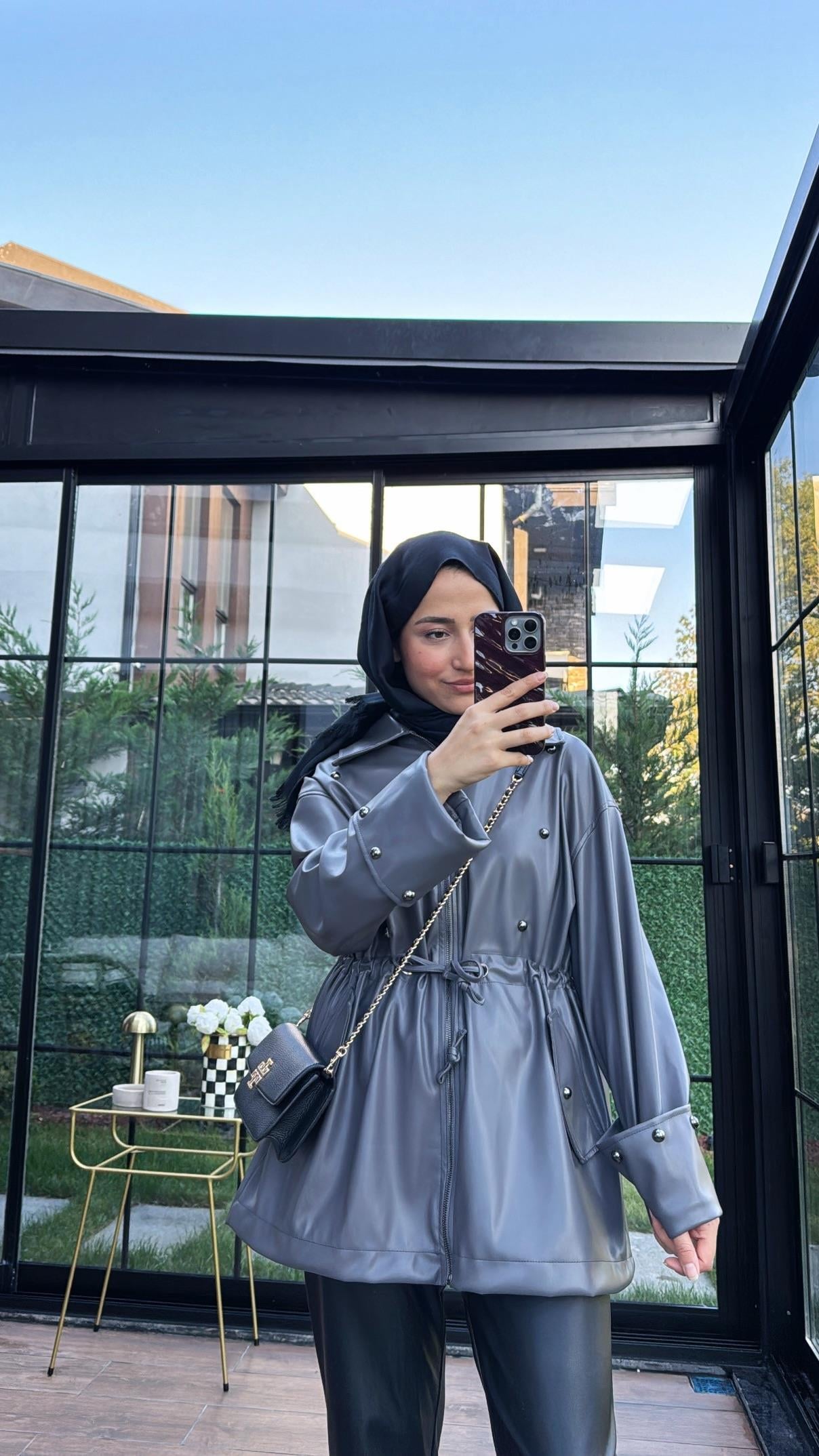 Eliza Deri Ceket Gri