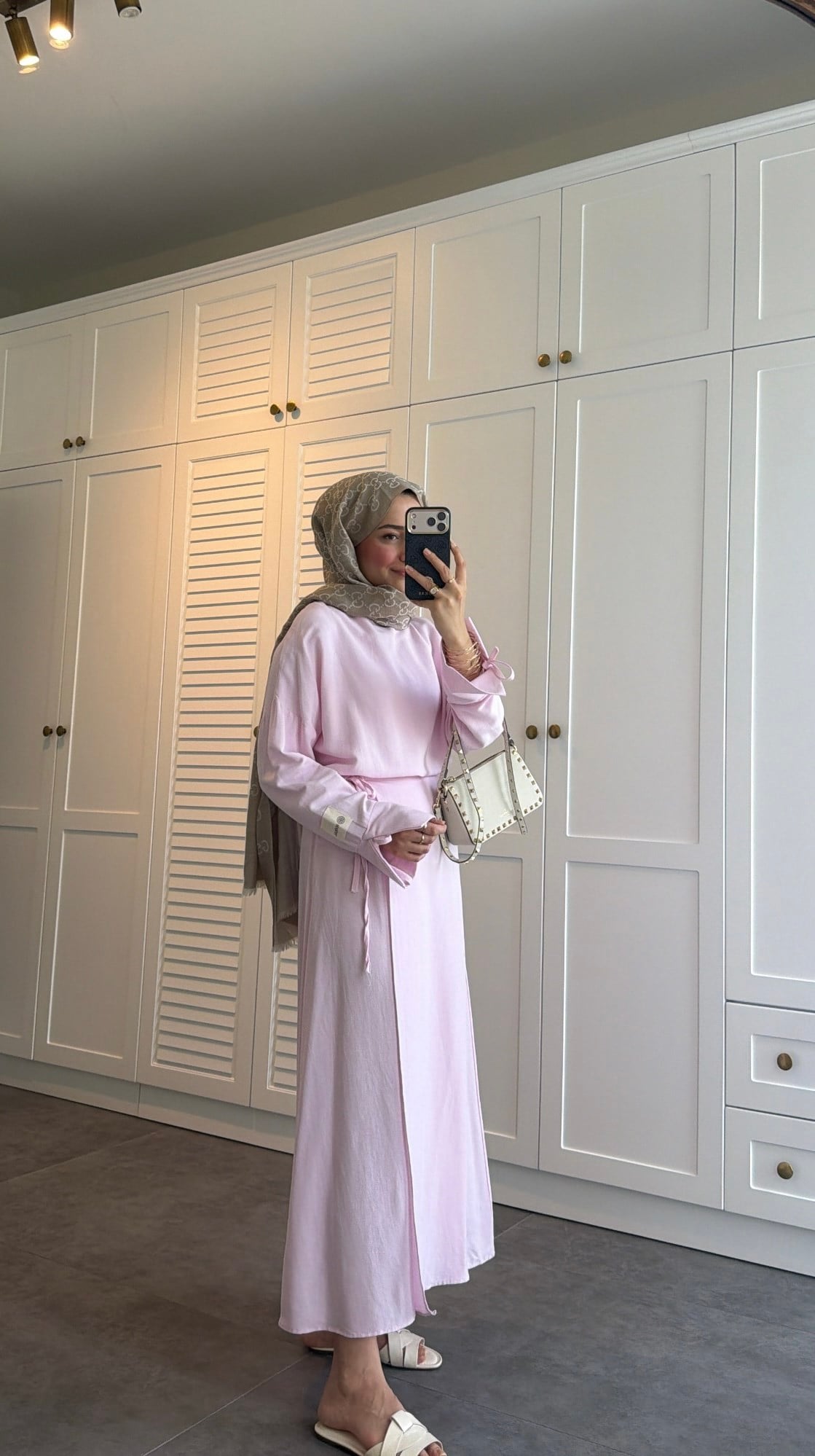Eteği İpli Keten Etek Takım Pembe