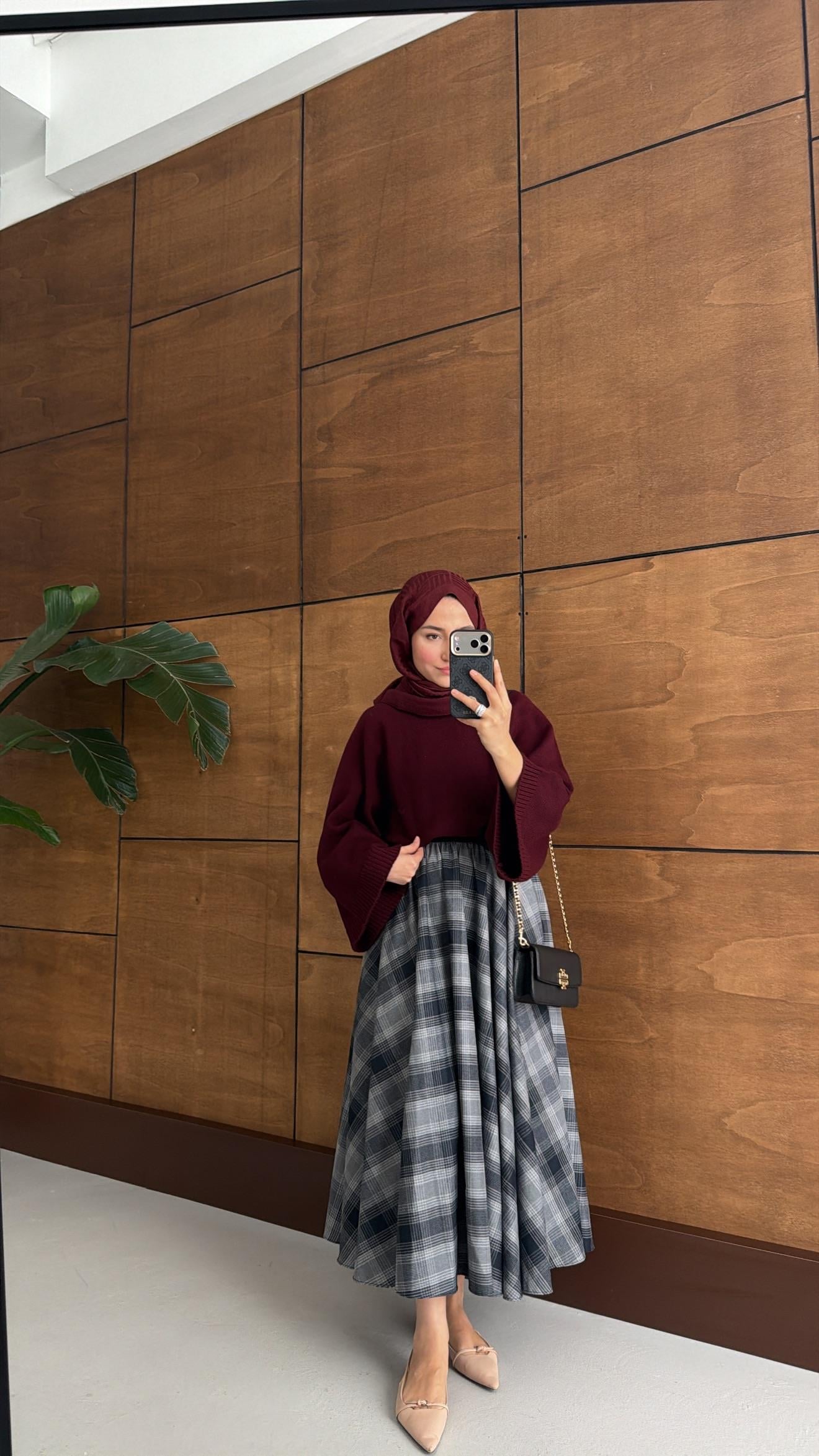 Geniş Kol Oversize Kazak Bordo