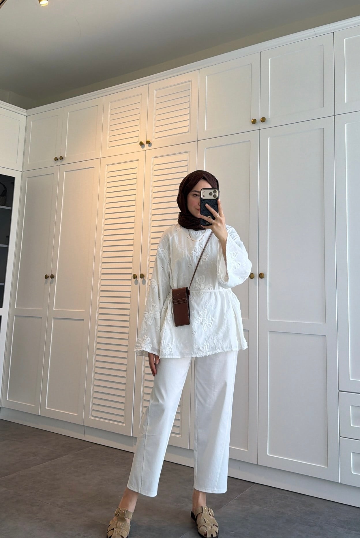 Güpürlü Oversize Bluz Beyaz
