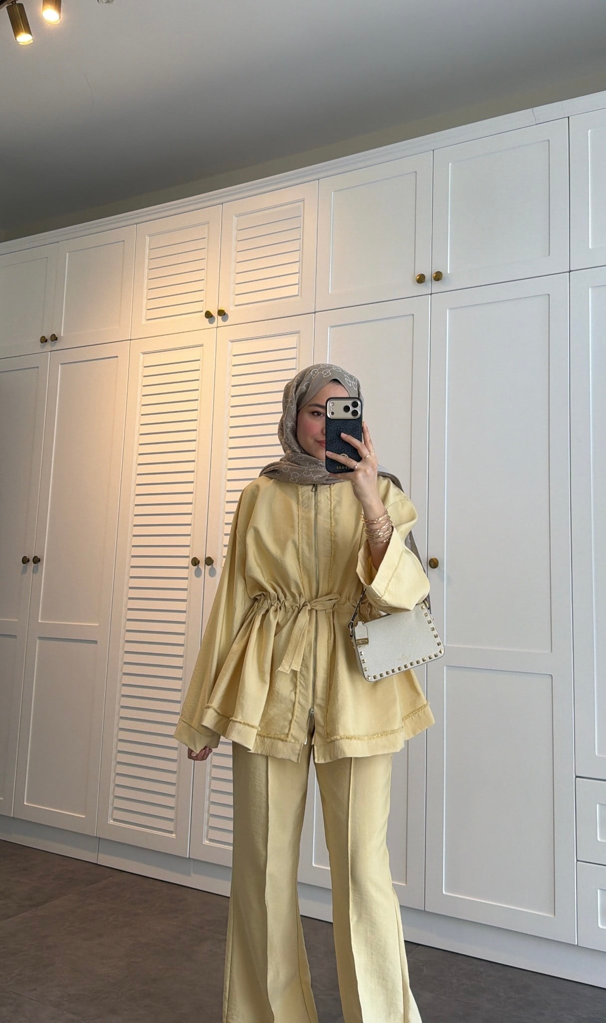 Helen Fermuarlı Cupra Takım  Butter yellow