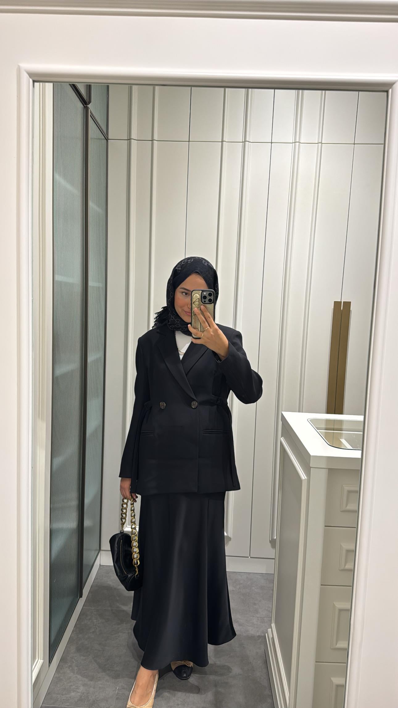Kemer Detay Blazer Ceket Siyah