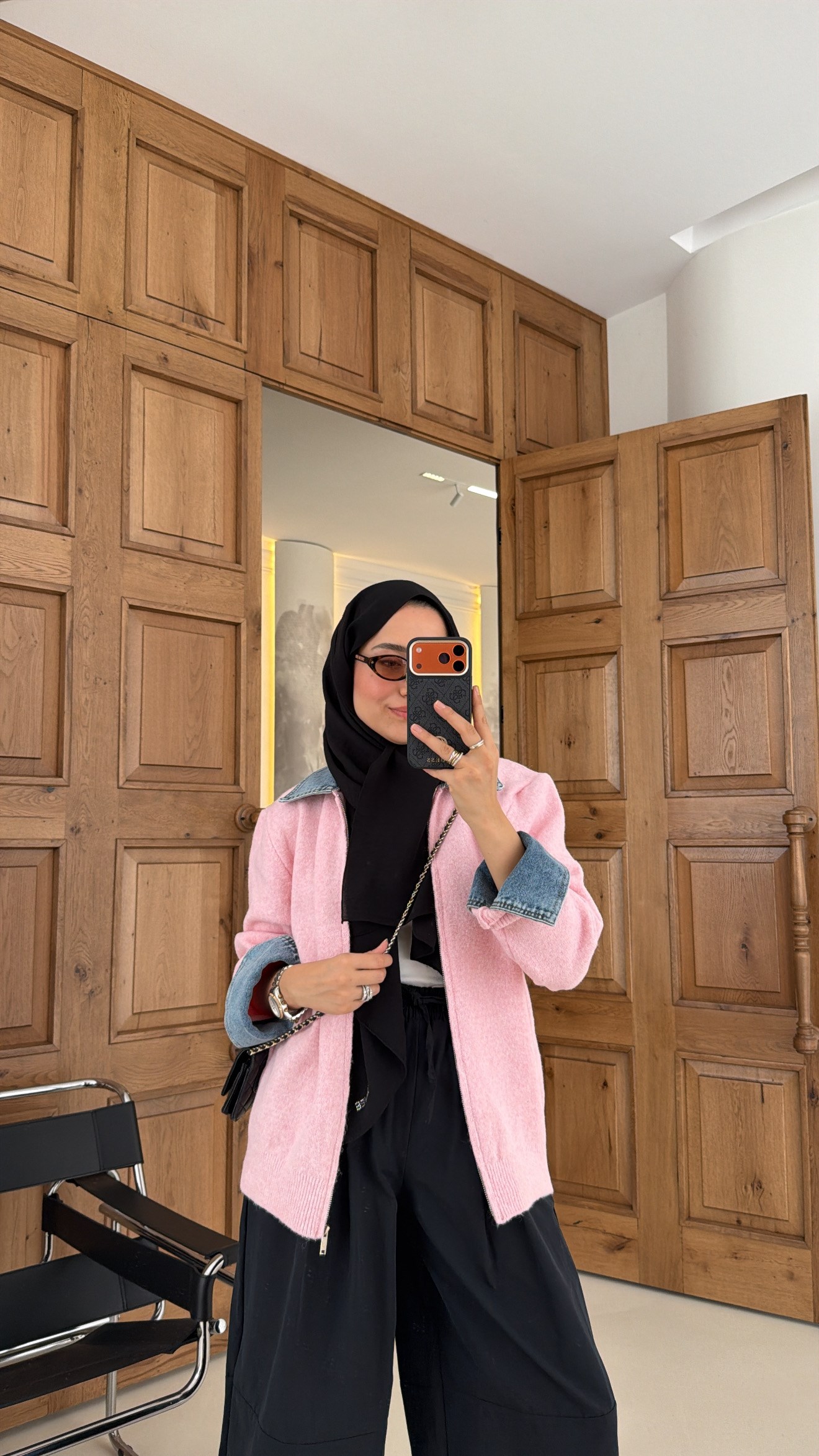 Kot Detay Fermuarlı Triko Hırka Pembe