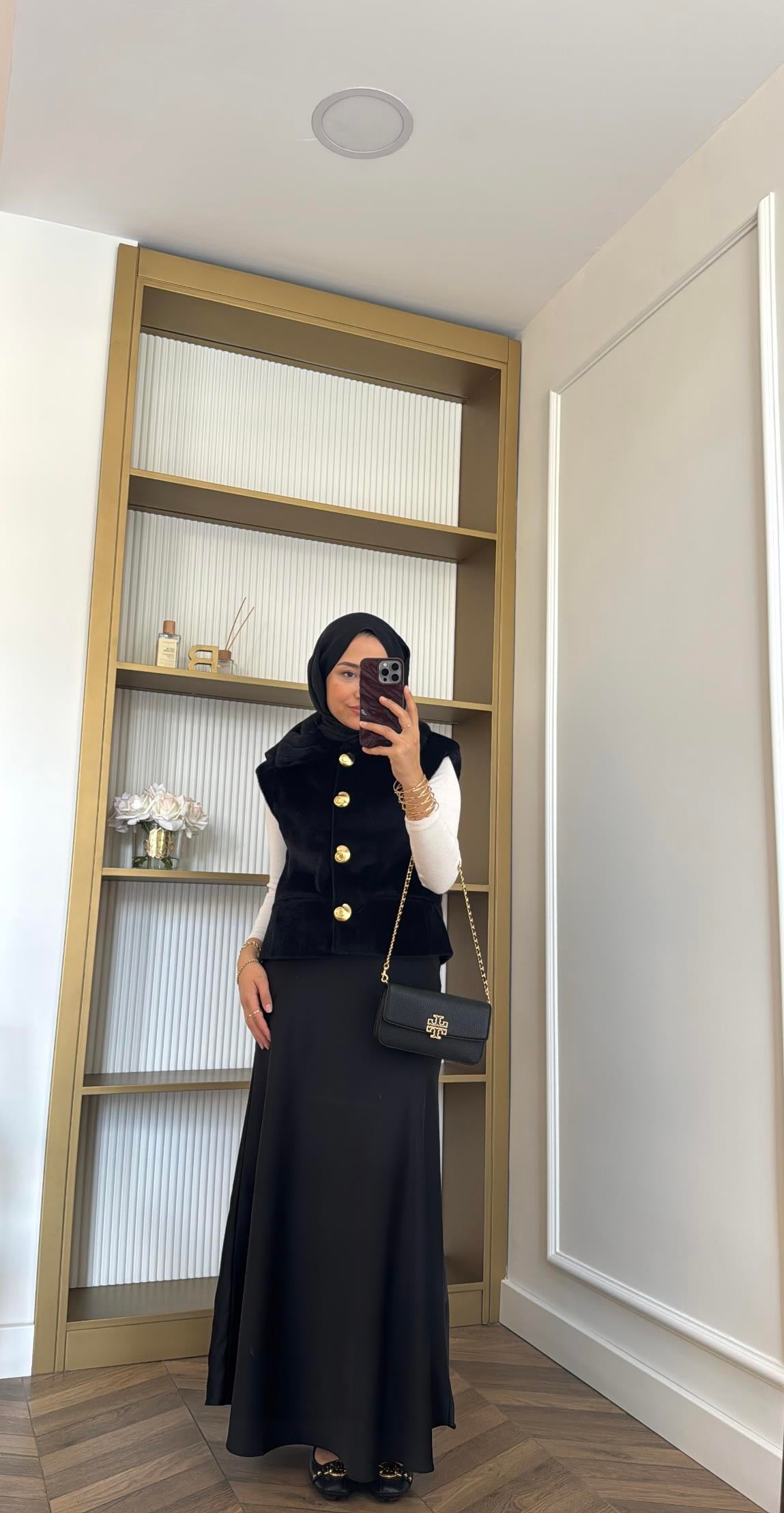 Kuşaklı Angora Yelek Siyah