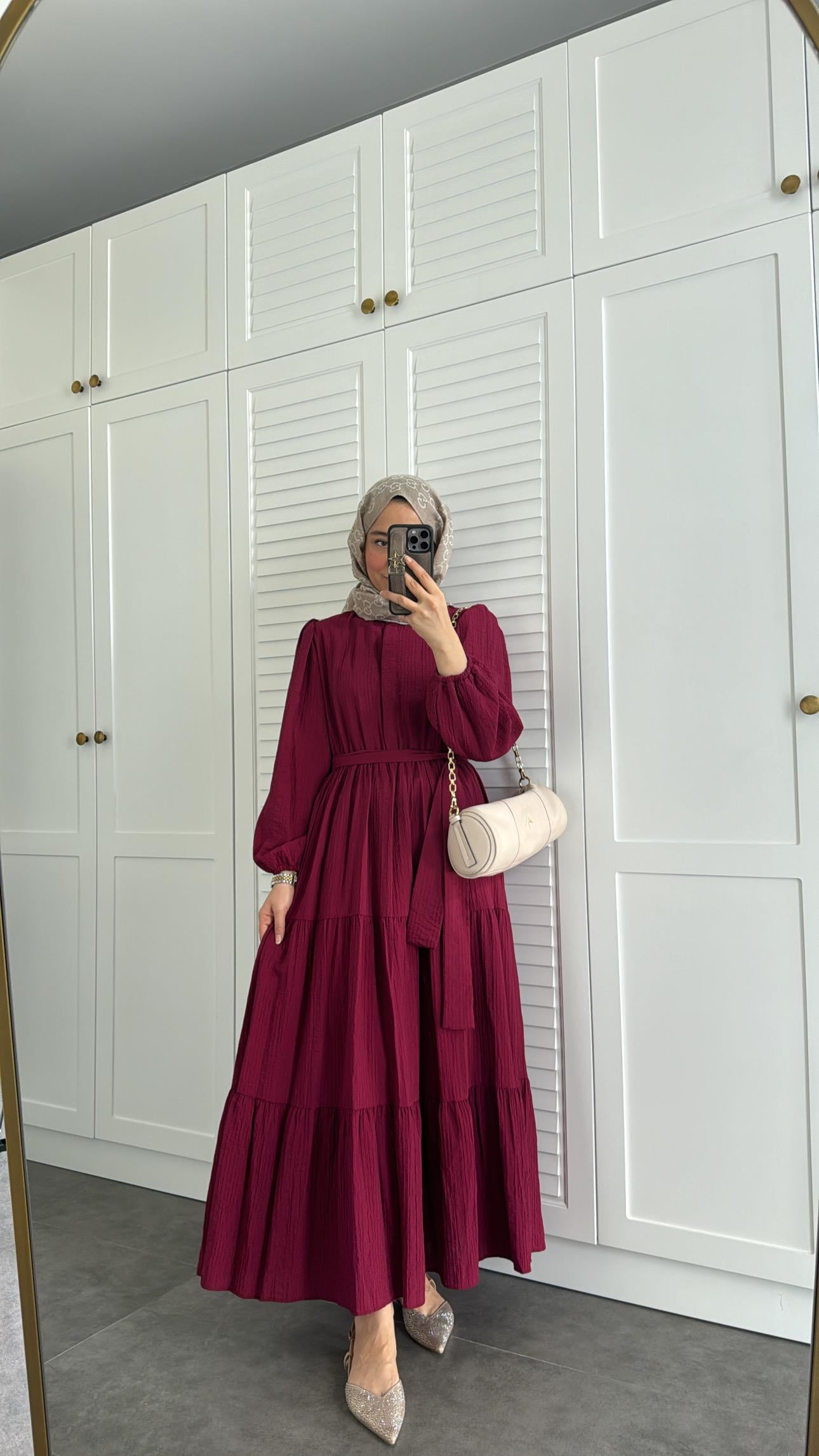 Lady Kat Kat Elbise Bordo