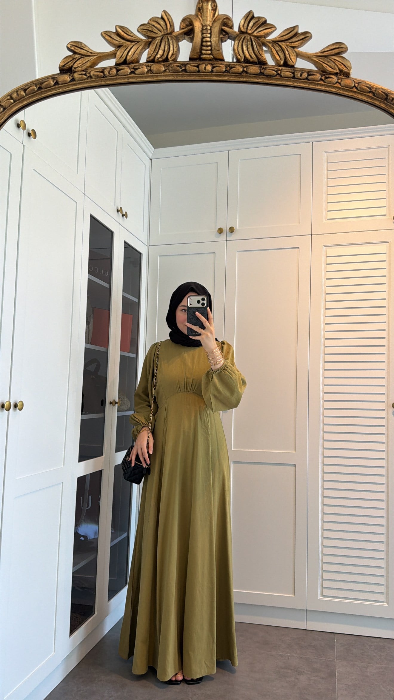 Lara Bağlama Detaylı Elbise Olive