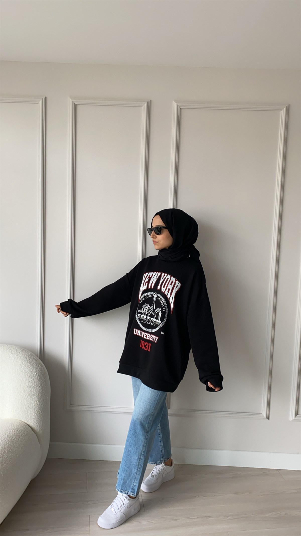 New York Siyah Sweatshirt