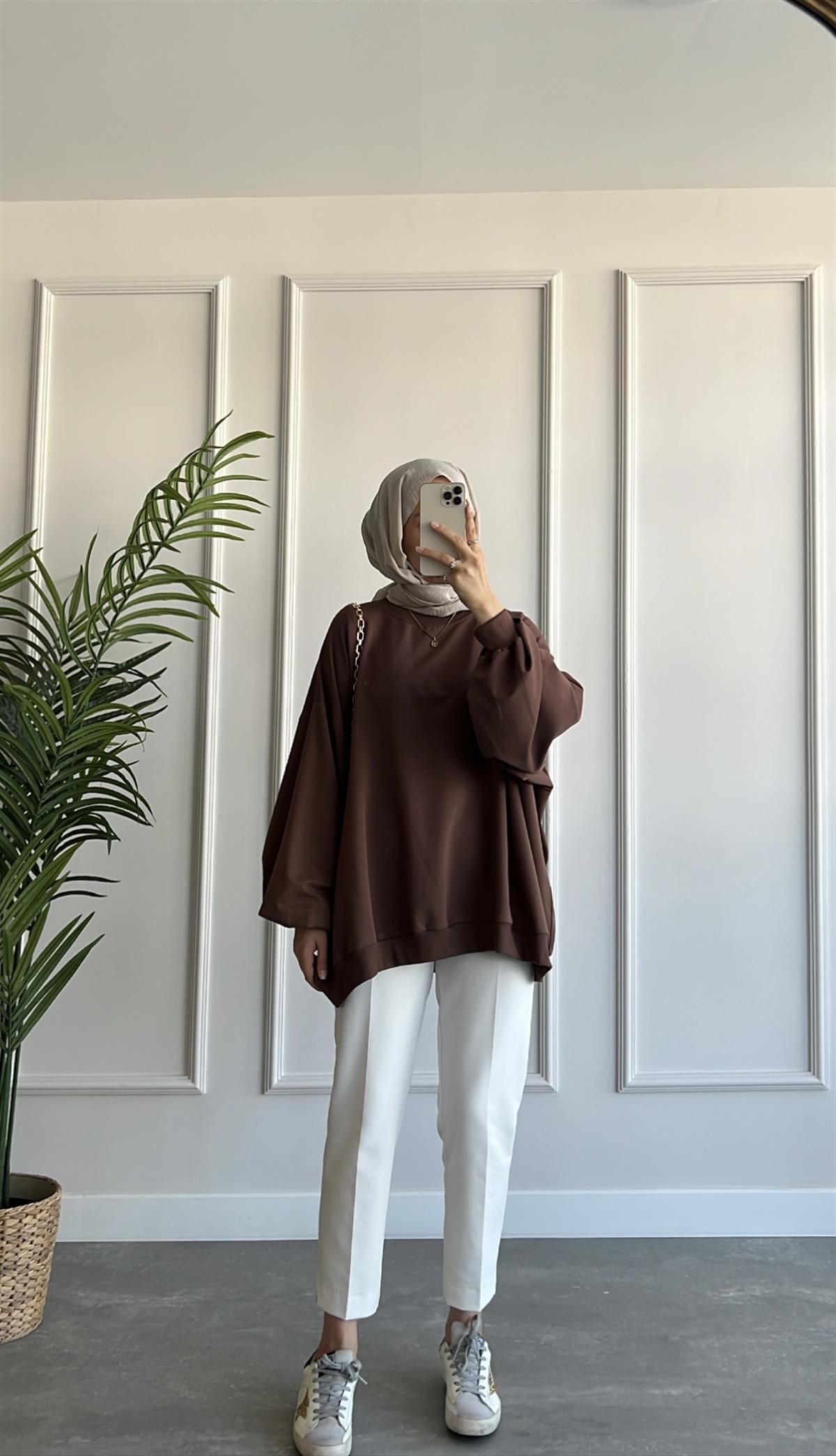 Oversize İki İplik Sweatshirt