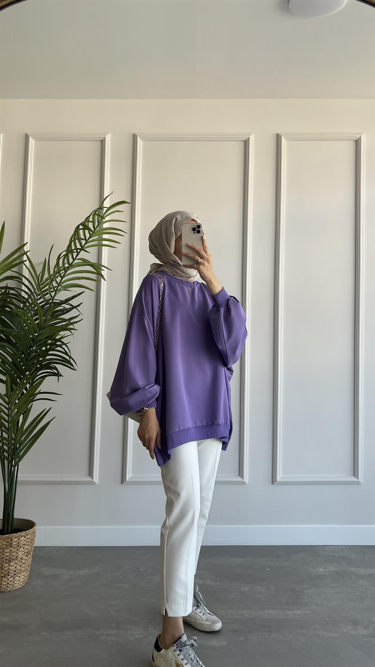 Oversize İki İplik Sweatshirt