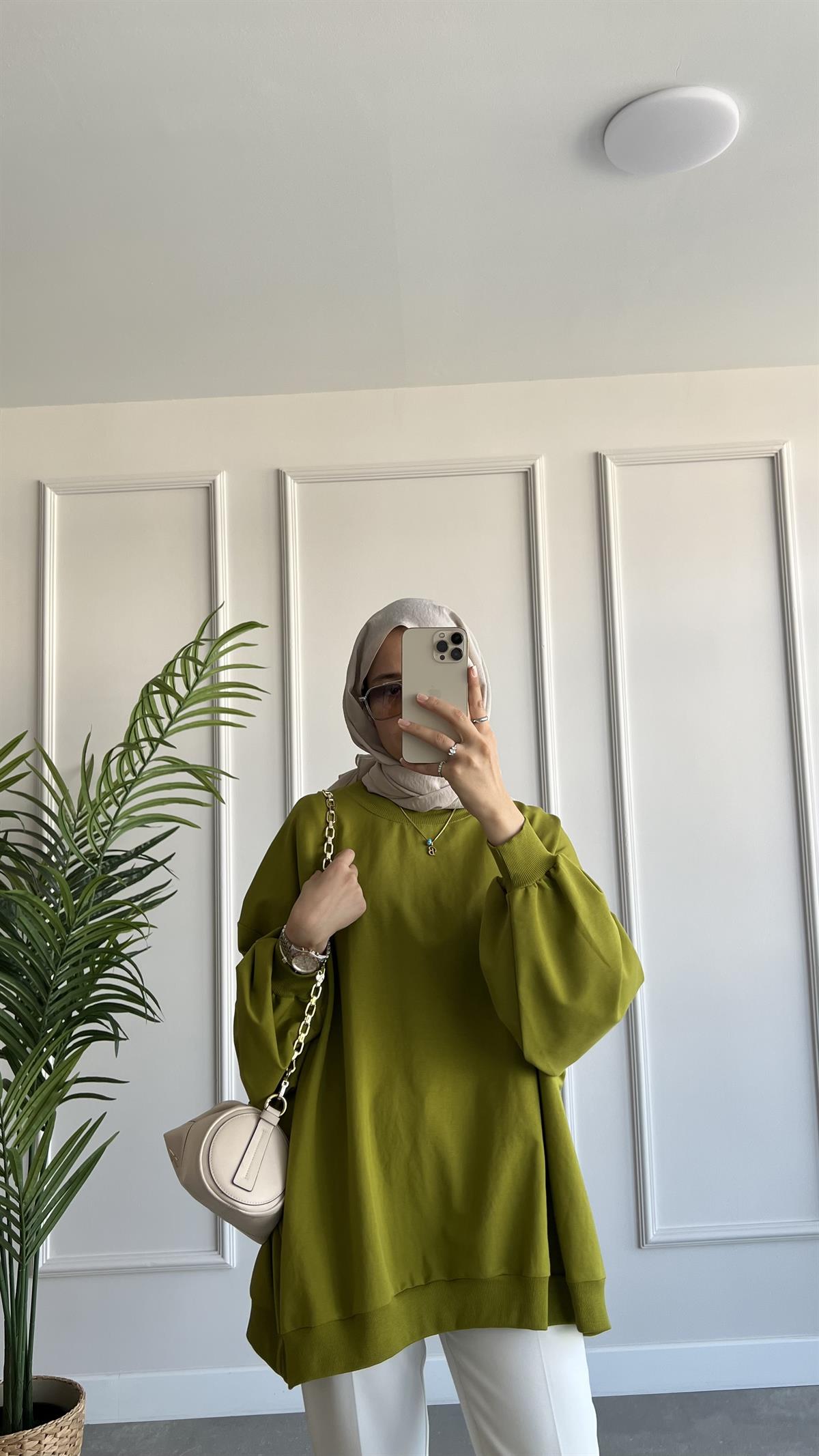 Oversize İki İplik Sweatshirt