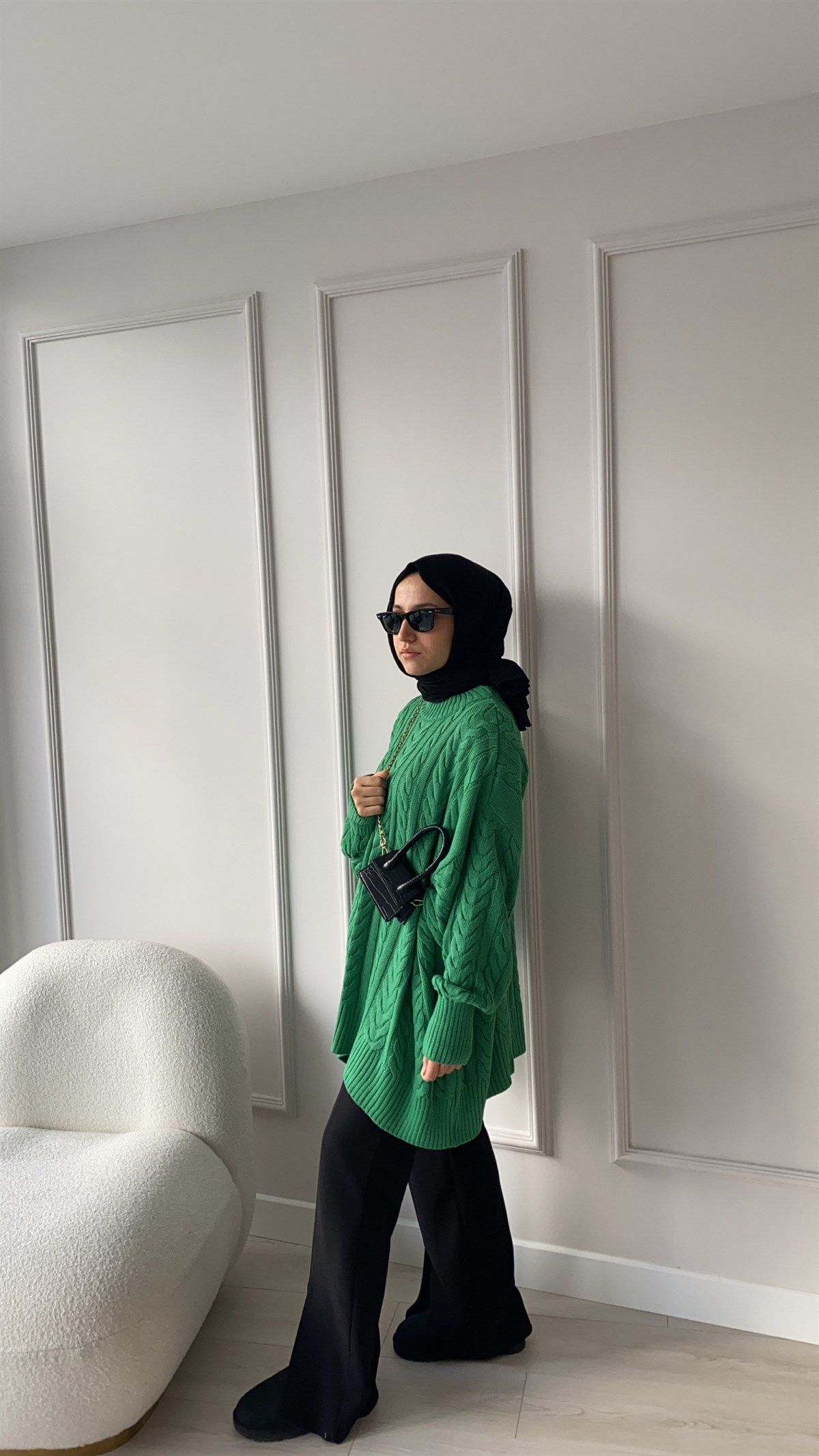 Oversize Yeşil Kazak