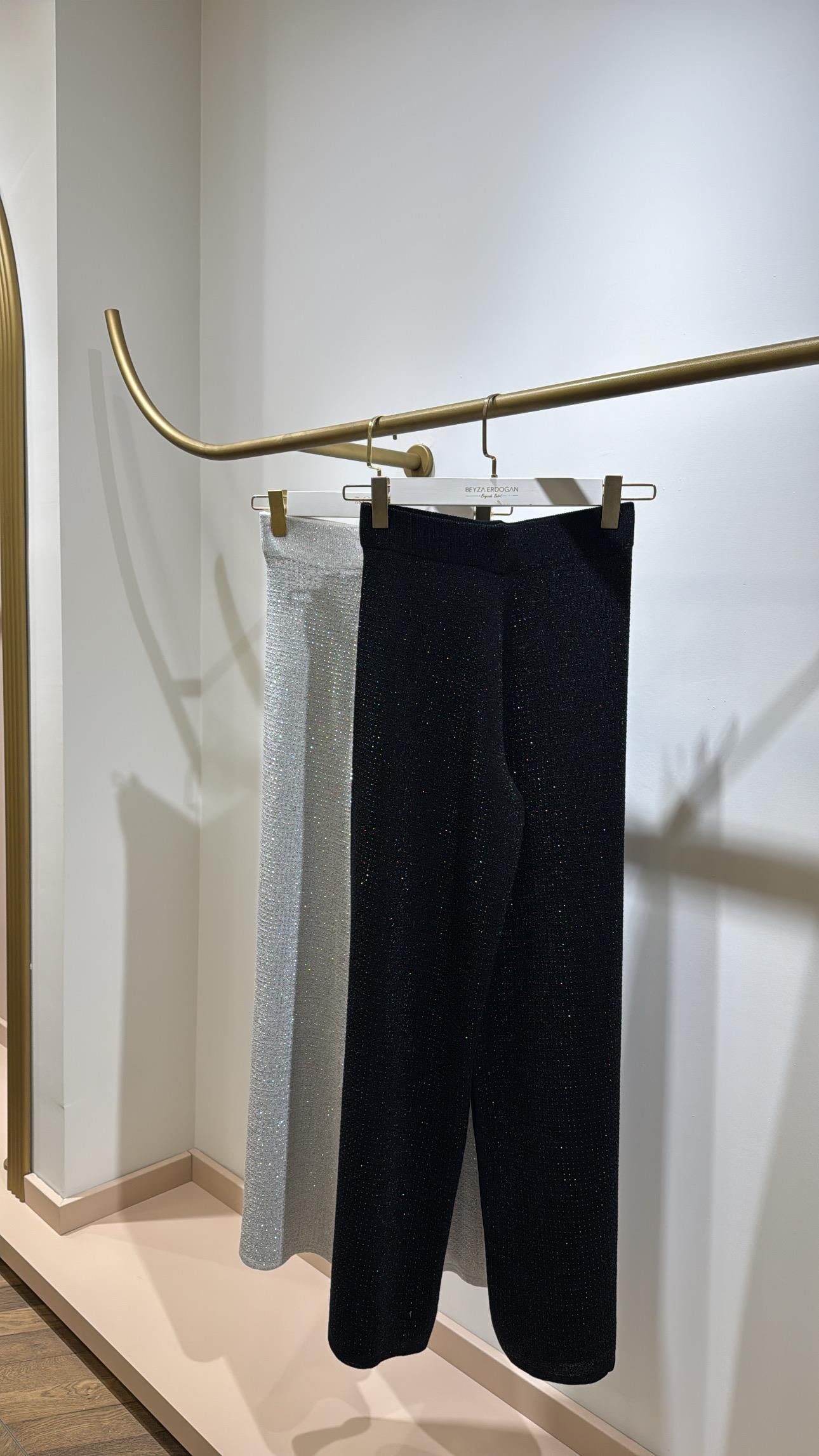 Premium Taşlı Pantolon Siyah