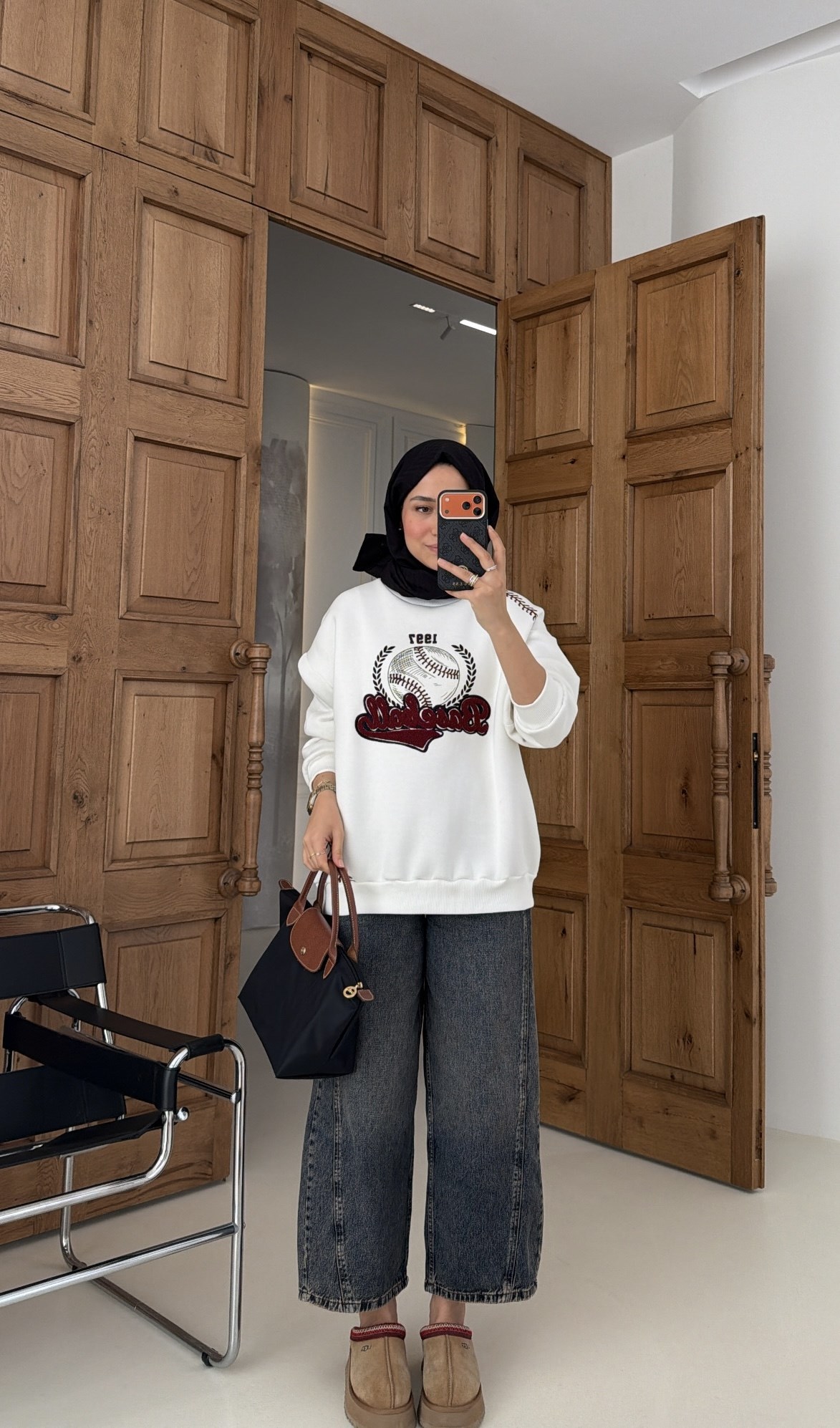 Şardonlu Oversize Sweat