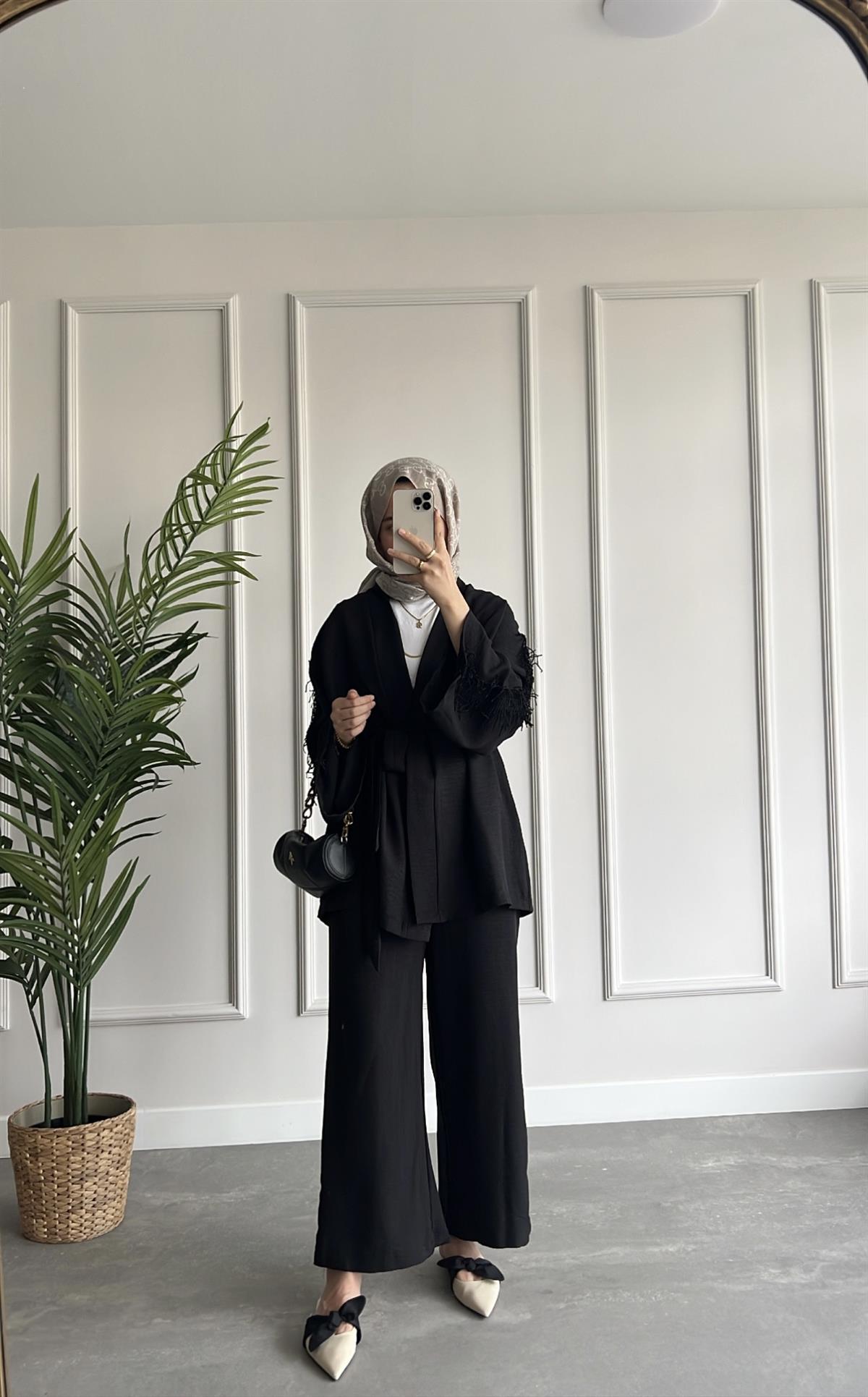 Şerit Süs Kimono Takım