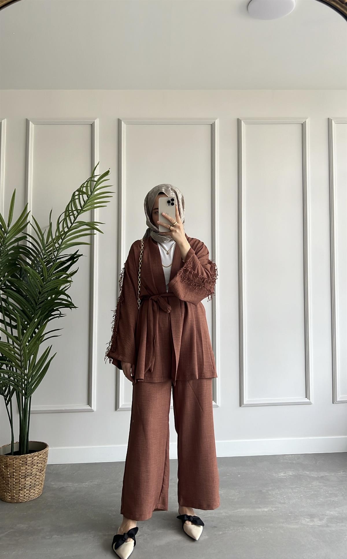 Şerit Süs Kimono Takım