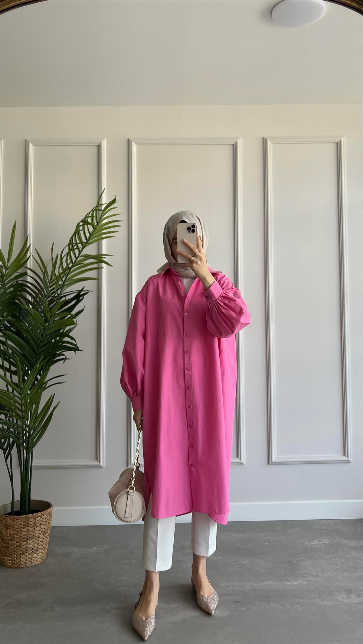 Uzun Oversize Poplin Gömlek