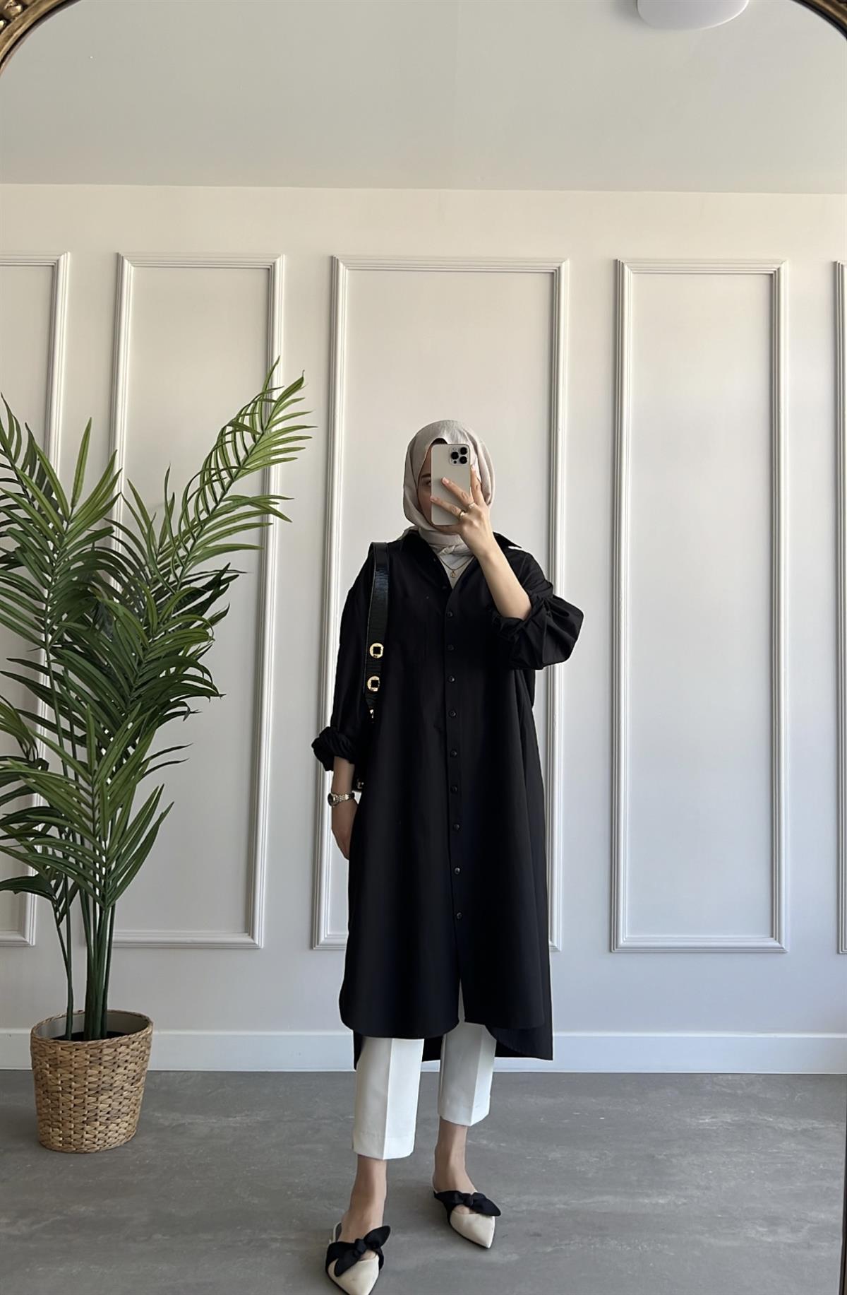 Uzun Oversize Poplin Gömlek