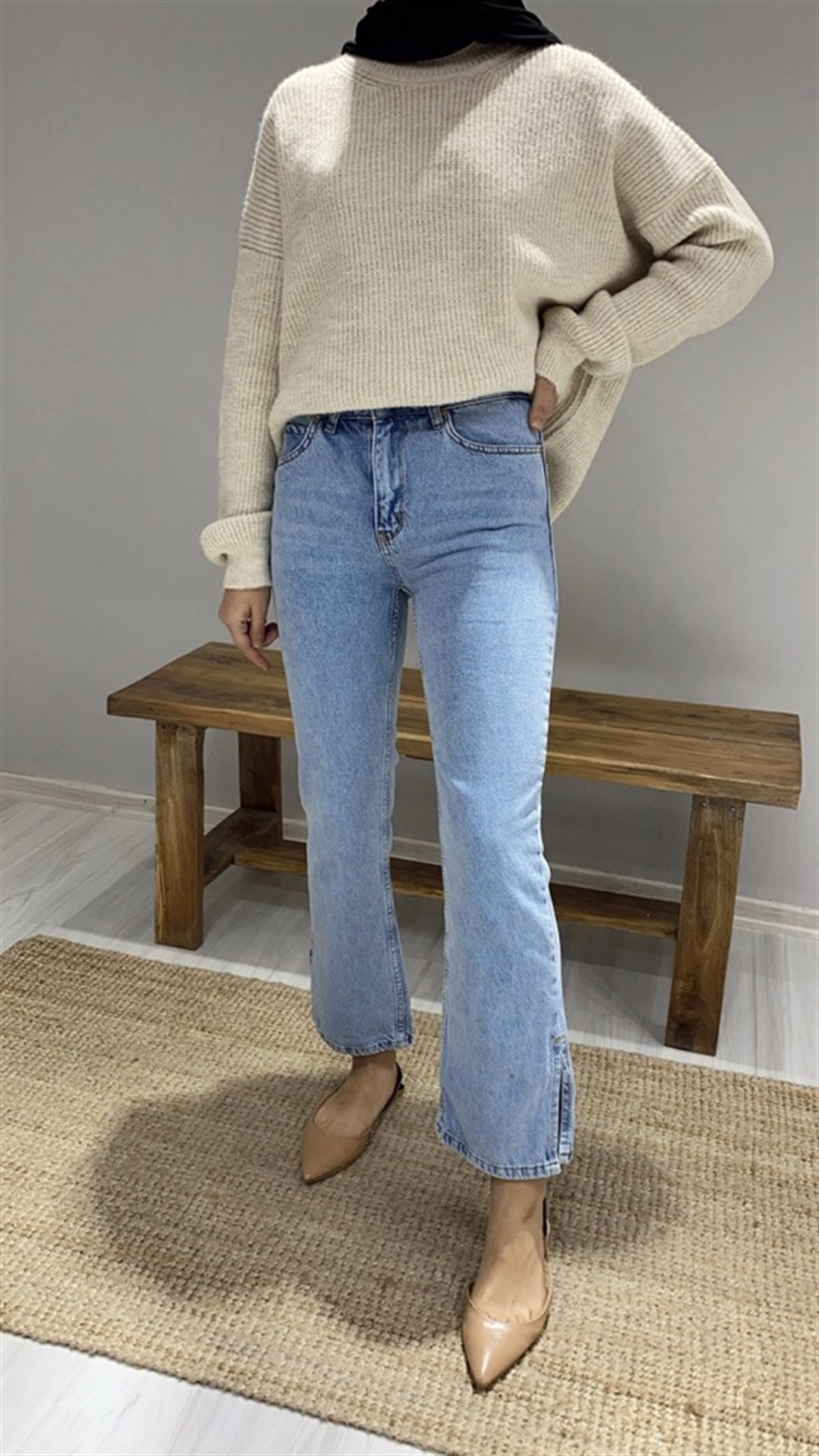 Yandan Yırtmaçlı Jean