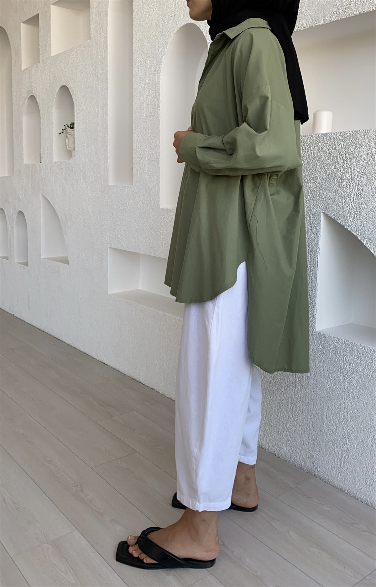 Yeşil Oversize Gömlek