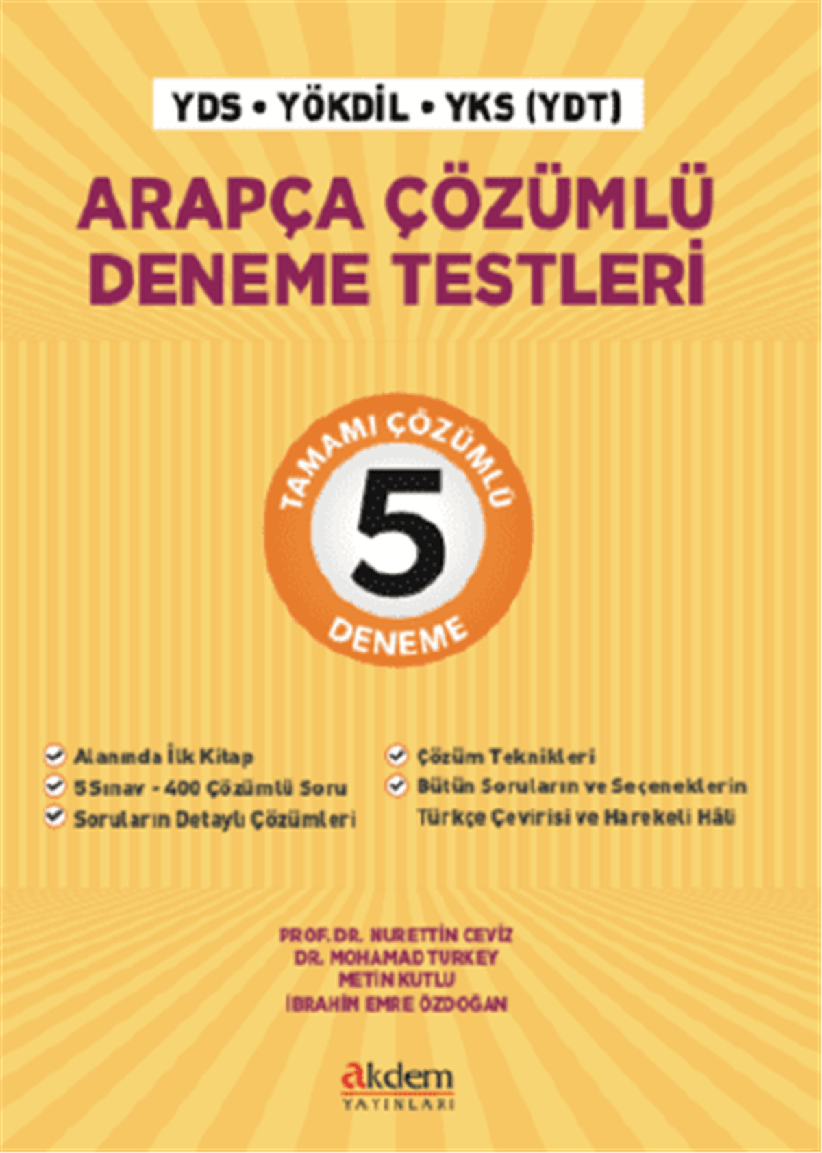 Arapça Çözümlü Deneme TestleriAkdem YayınlarıArapça Dil Öğretimi