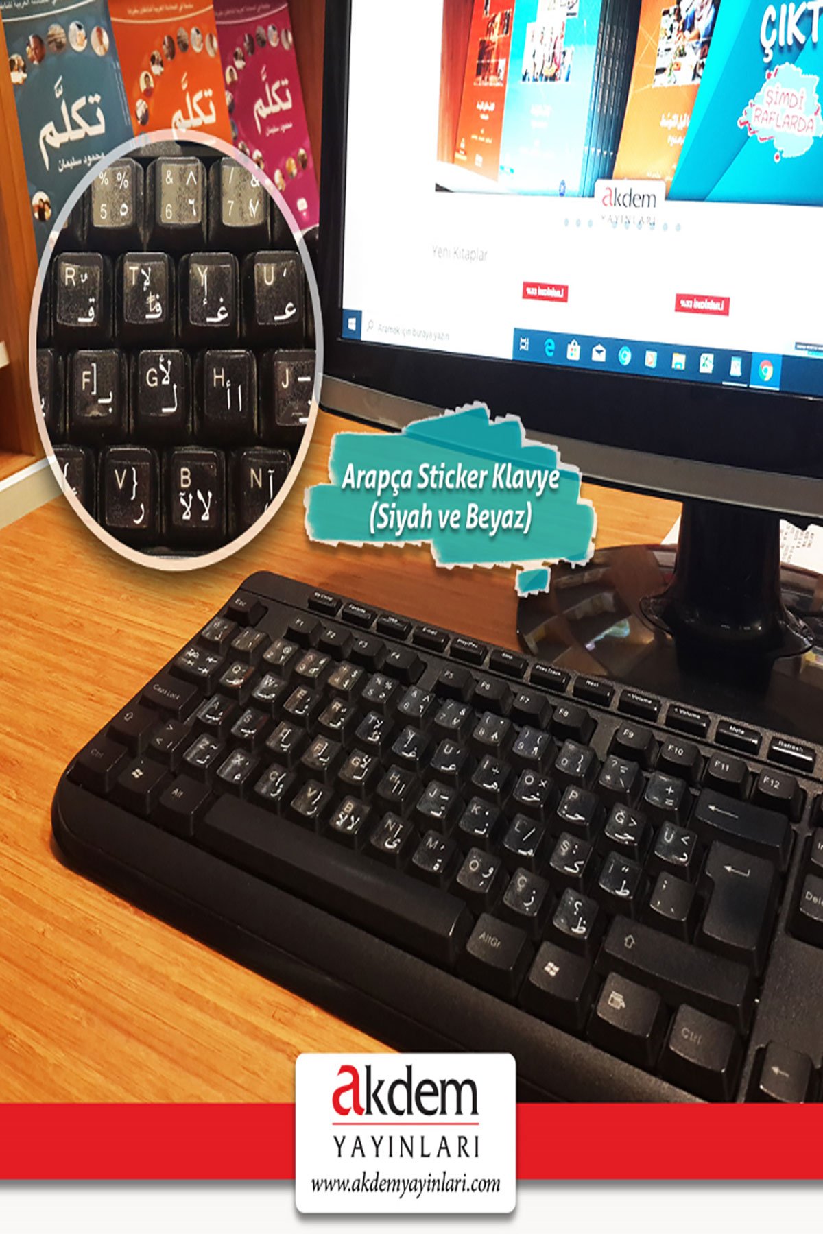 Arapça Sticker Klavye (Siyah Pc)