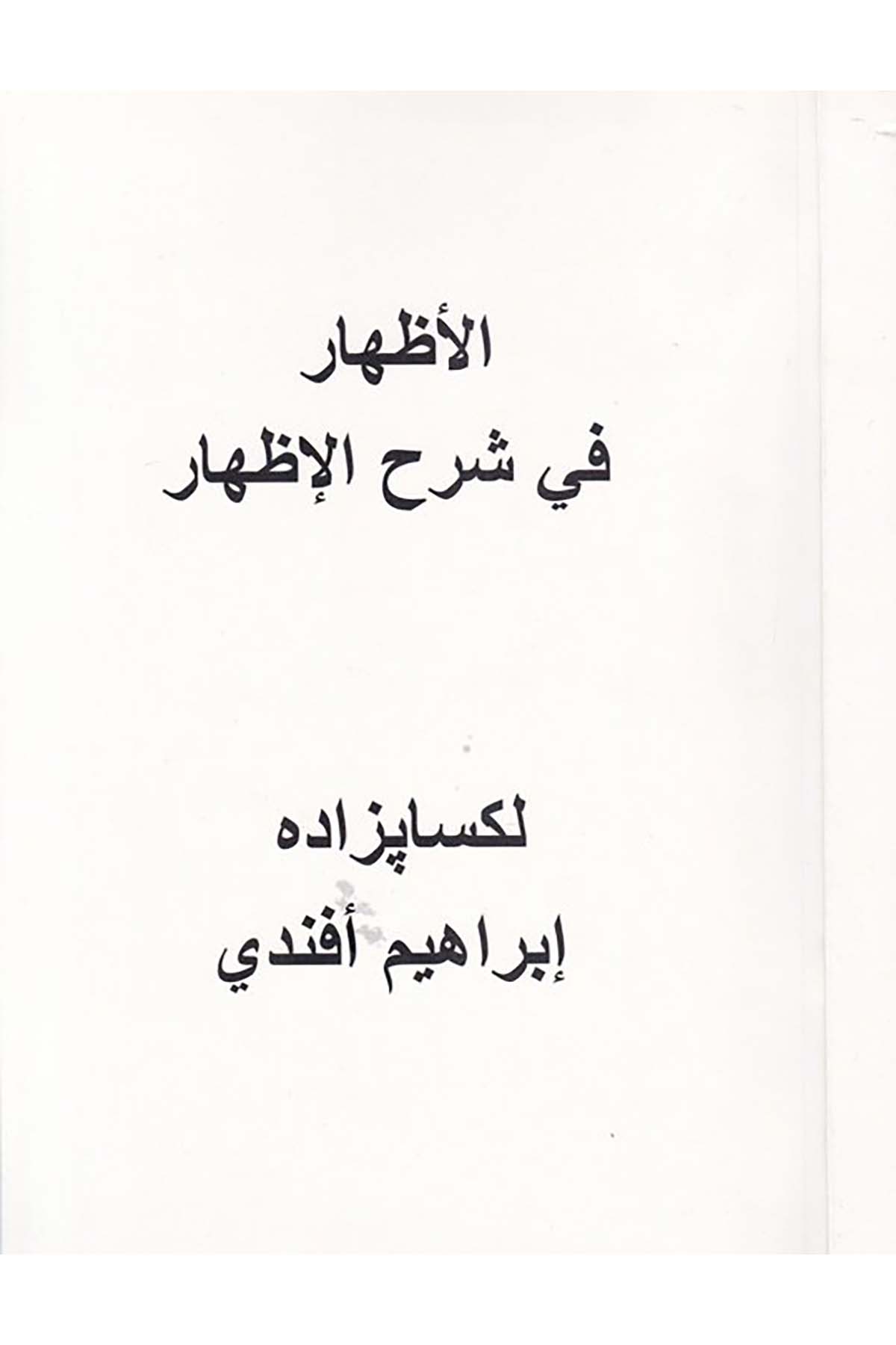 El-Ezhâr fi Şerhi'l-Ezhâr - الأظهار في شرح الإظهارDiğerArap Dili ve Edebiyatı