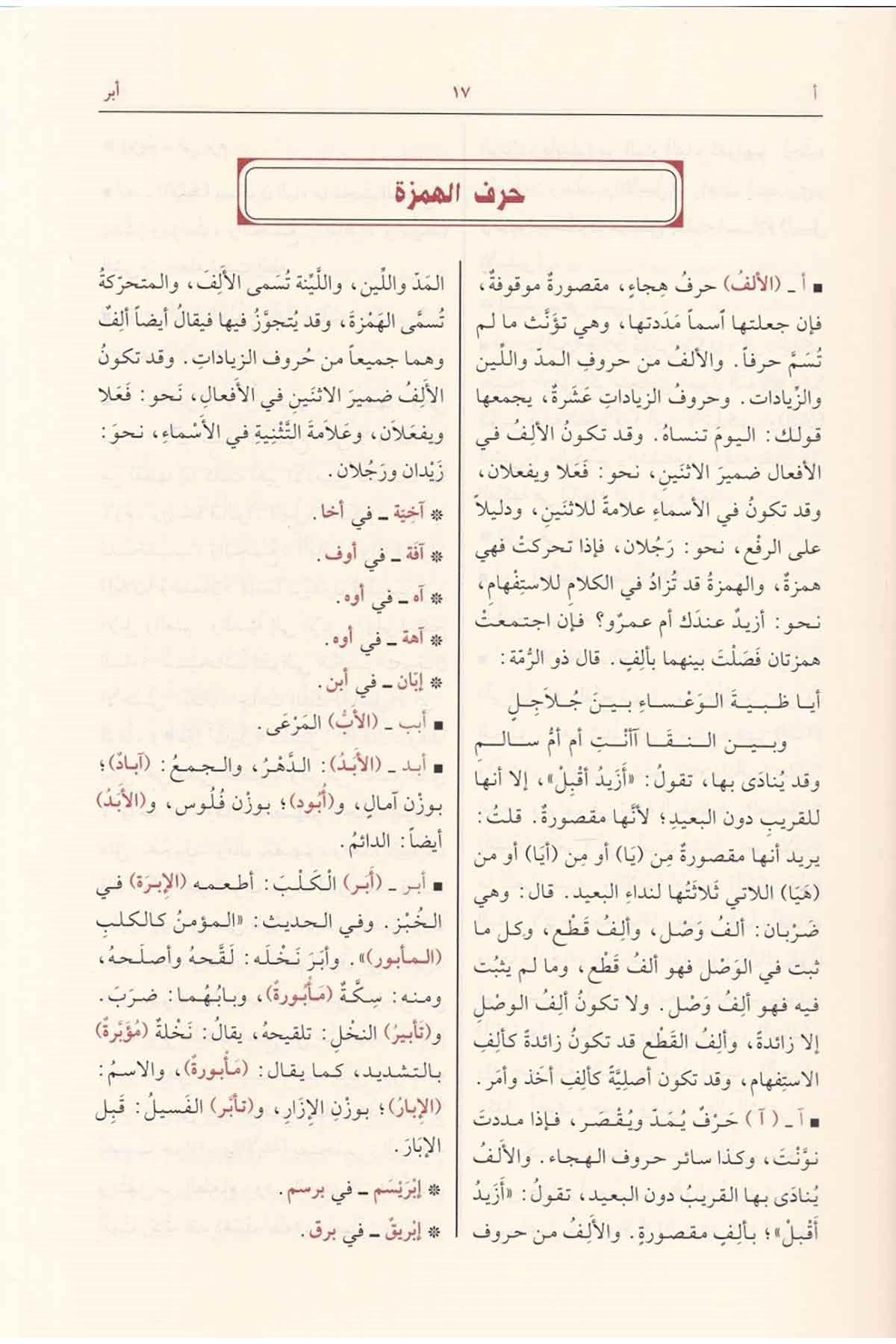 Muhtarü's-Sıhah - مختار الصحاح - Dar'ül Feyha İç Sayfa ve Metin Örneği 1