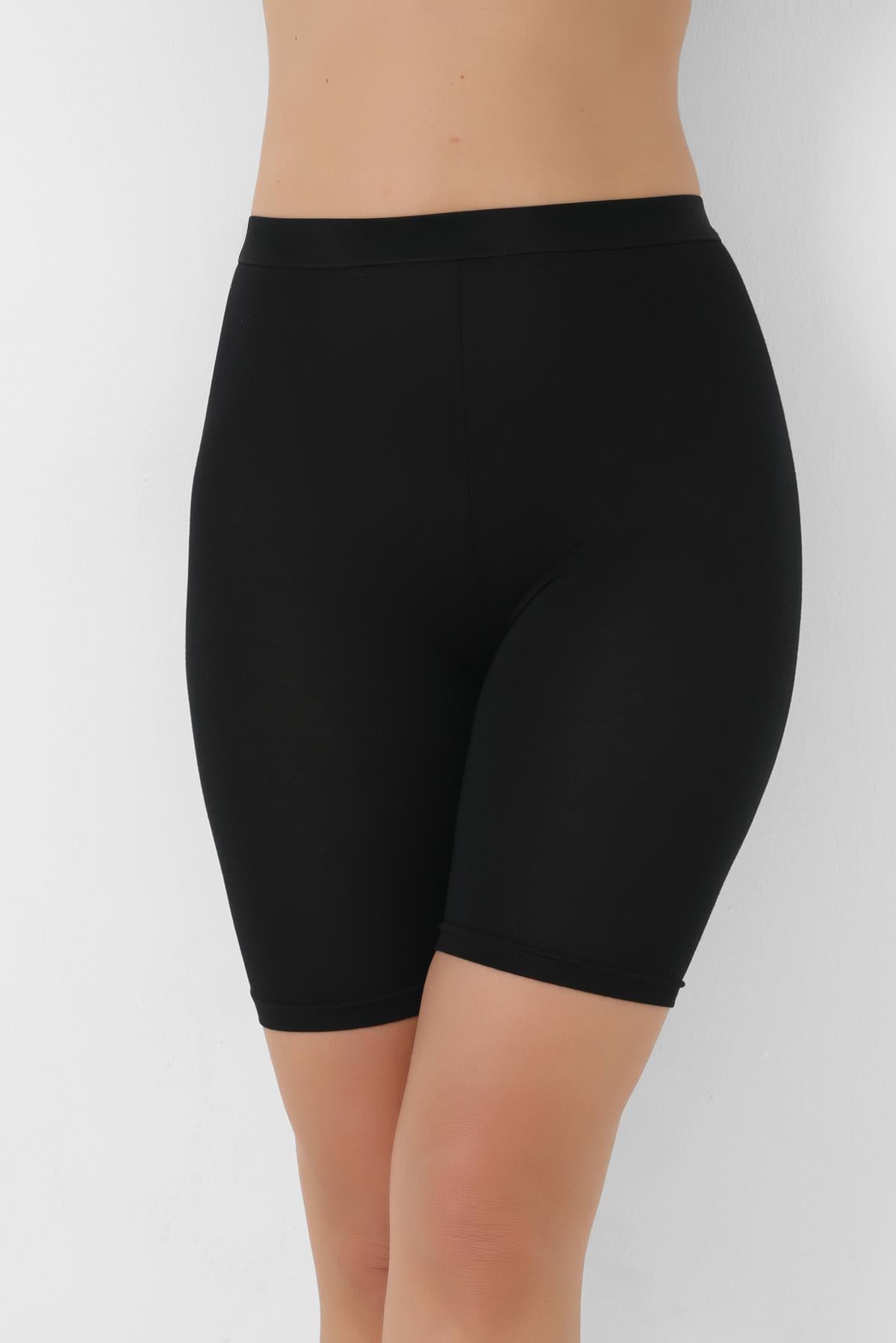 Bambu Kadın Siyah Diz Üstü Tayt 