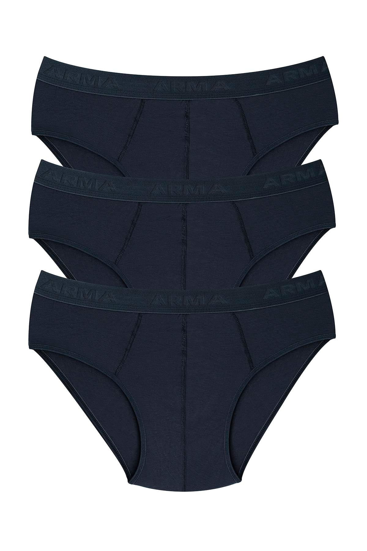 Erkek Bambu Slip Külot Düz Füme 3'lü Paket