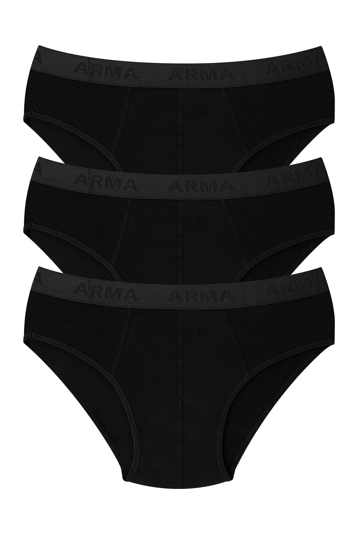 Erkek Bambu Slip Külot Düz Siyah 3'lü Paket