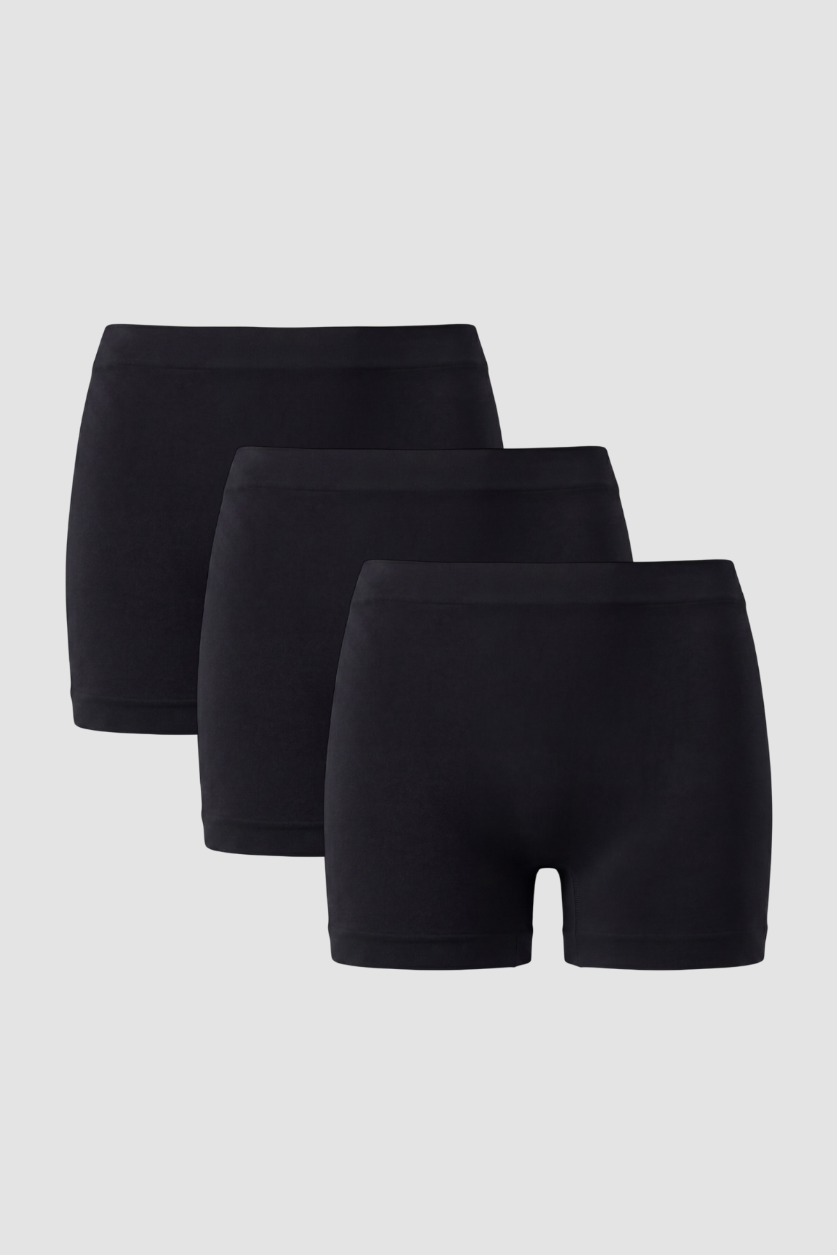 Kadın Dikişsiz Seamless Boxer 3'lü Paket Siyah