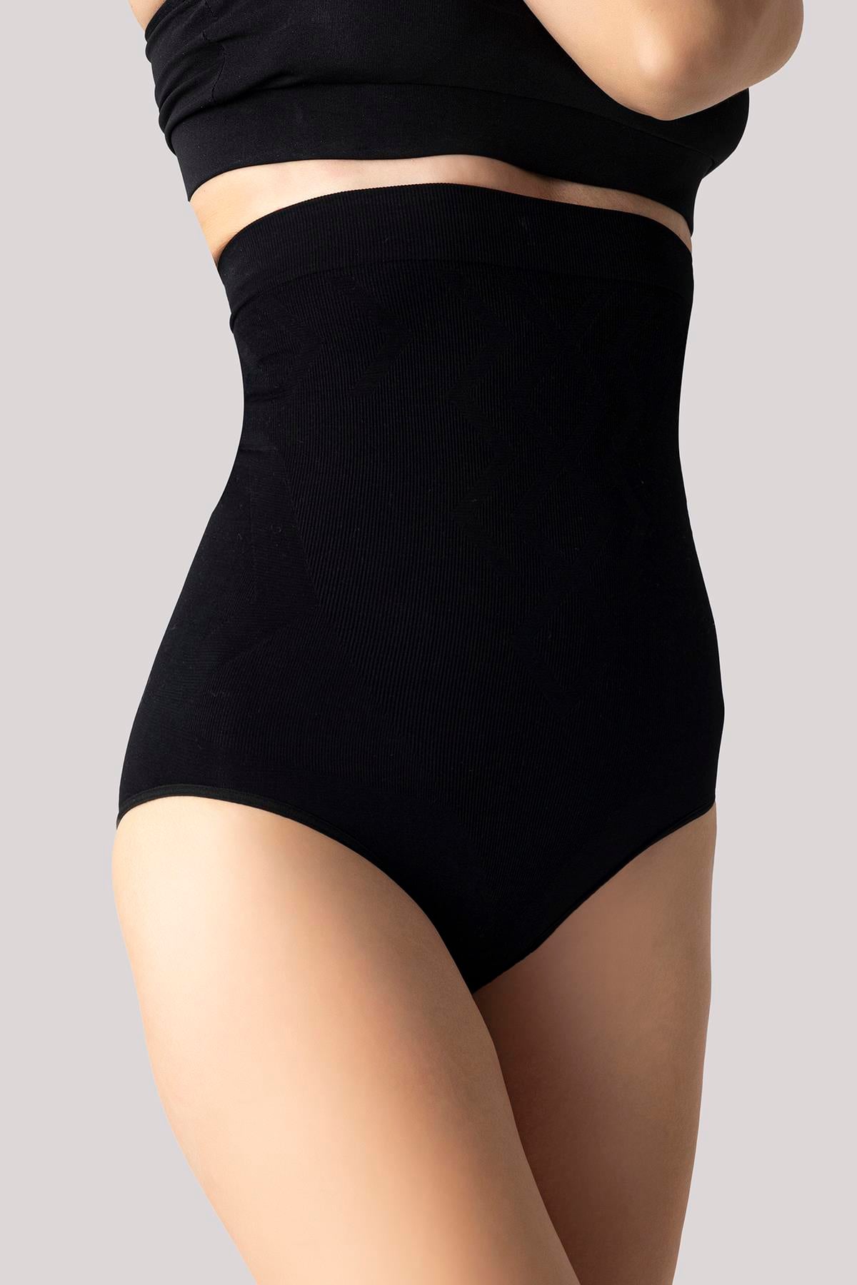 Kadın Doğum Sonrası Yüksek Bel Göbek Toparlayıcı Sıkılaştırıcı Korse Külot Siyah