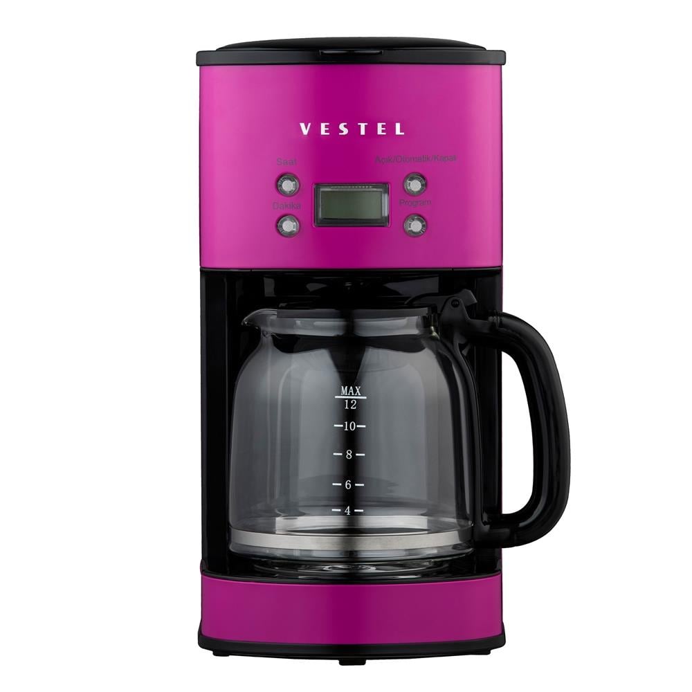 20265481Vestel Retro Pembe Filtre Kahve Makinesi
