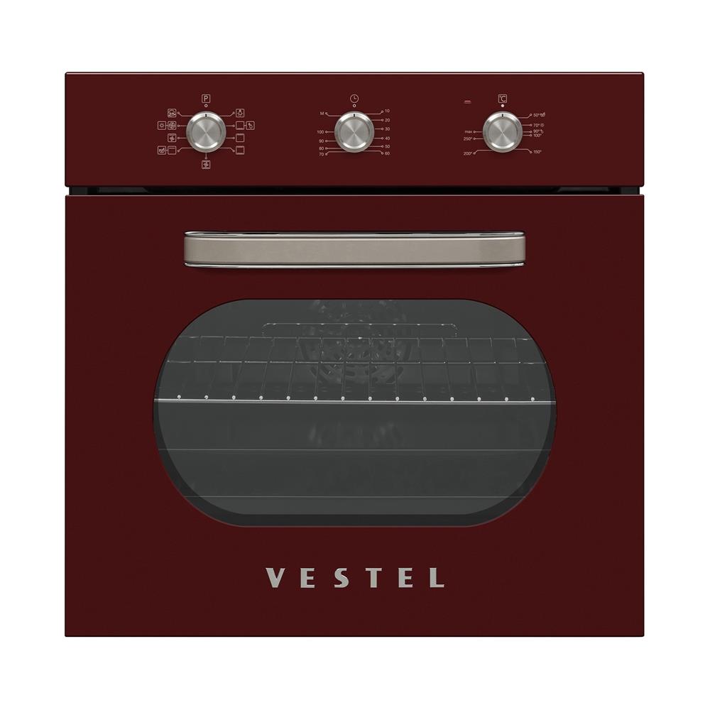 20265558Vestel AF-6682 Retro Bordo 70 Lt A Enerji Sınıfı Ankastre Fırın