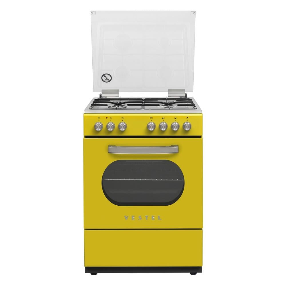 20268036Vestel SF 8400 DG Retro Sarı 4 Gözü Gazlı A Enerji Sınıfı Solo Fırın