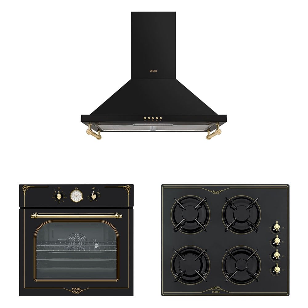 20262607Vestel Siyah Rustik Set