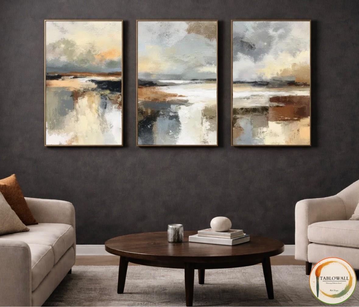 3' LÜ ÇERÇEVELİ YAĞLI BOYA TABLO