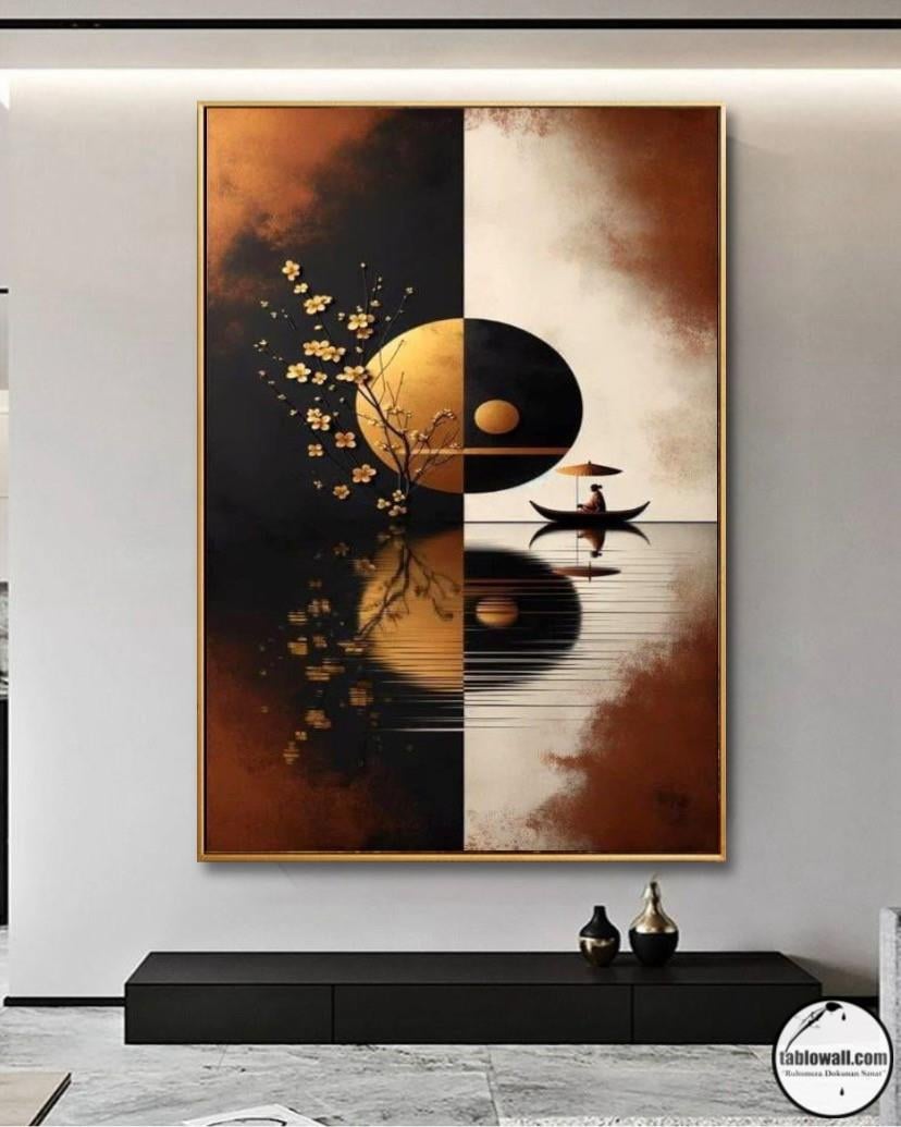 BOAT IN THE MOONLIGHT YAĞLI BOYA TABLO
