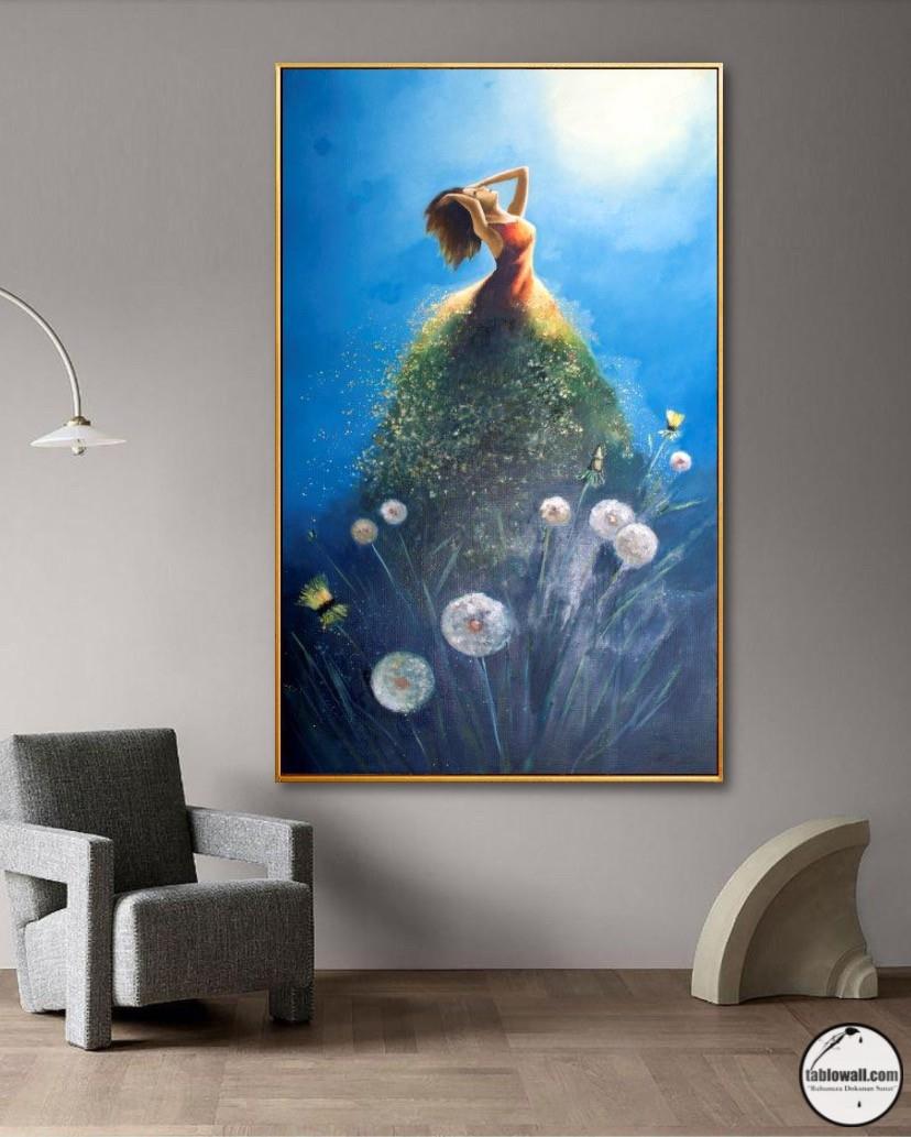 MERMAID YAĞLI BOYA DOKULU TABLO
