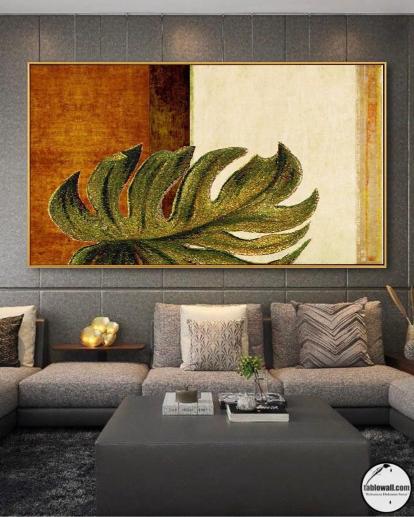 MONSTERA II YAĞLI BOYA DOKULU TABLO