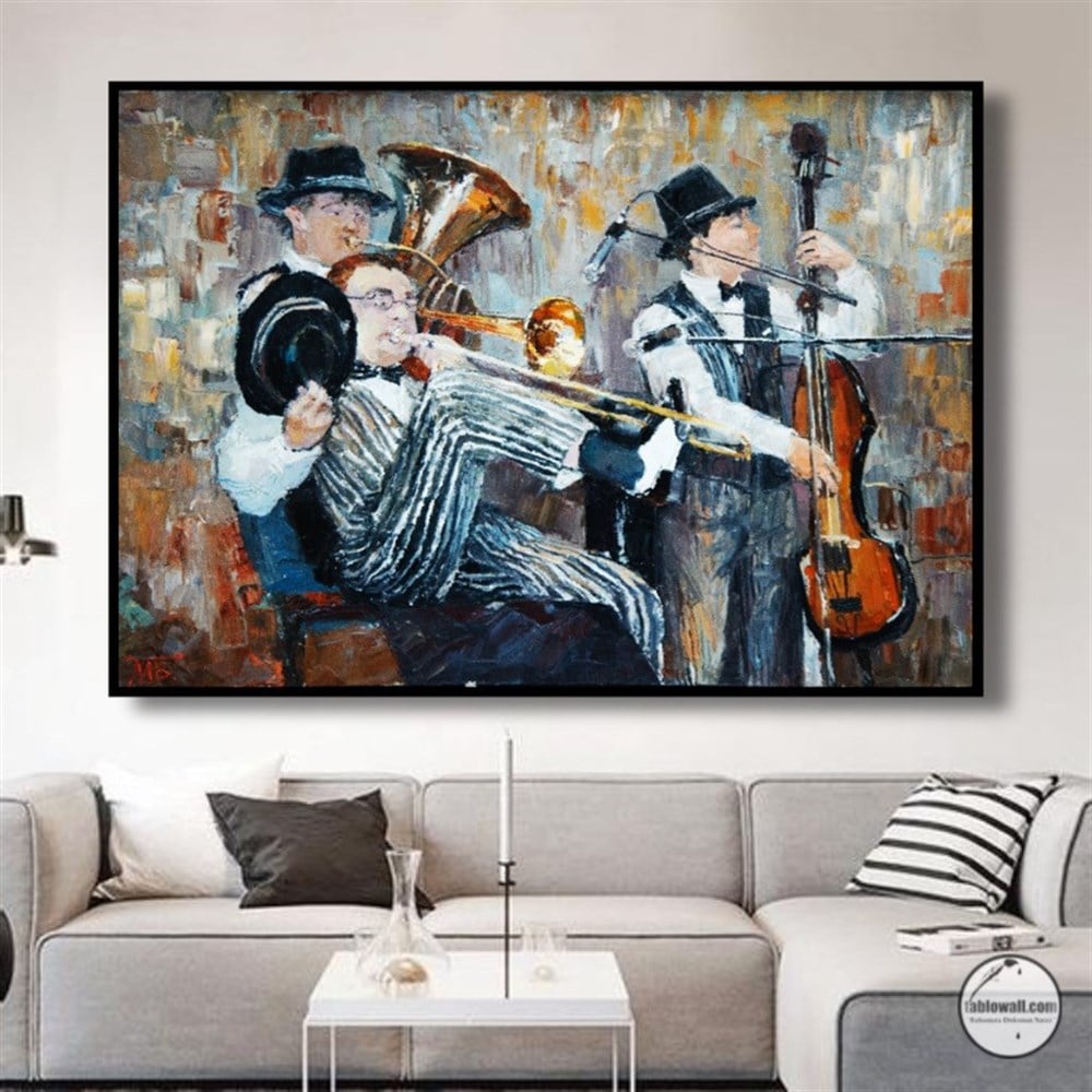 MÜZİSYENLER YAĞLI BOYA TABLO