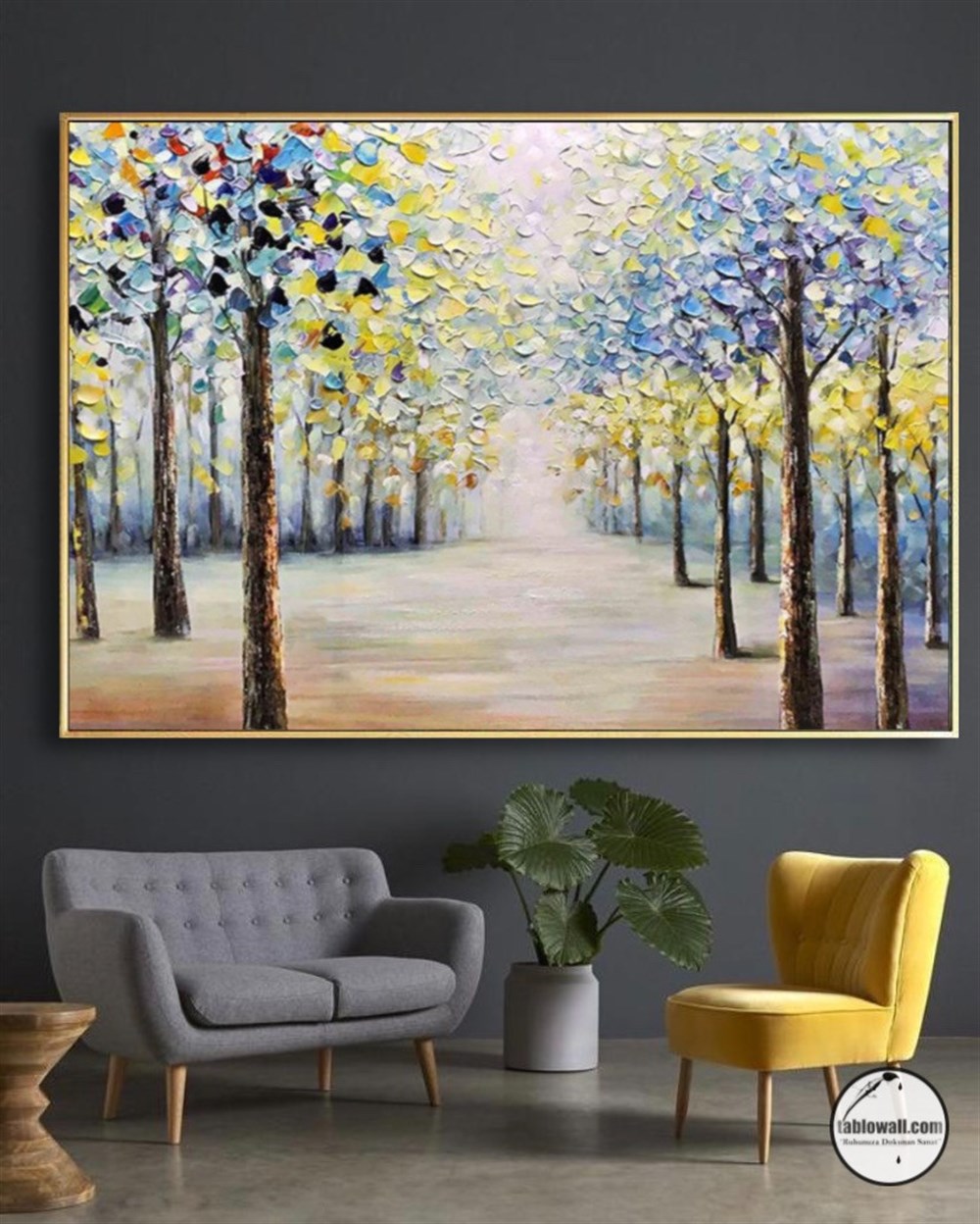 TREE PATH ÇERÇEVELİ YAĞLI BOYA TABLO